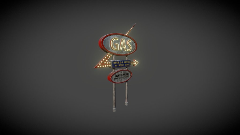 Gas Station Sign 3d model