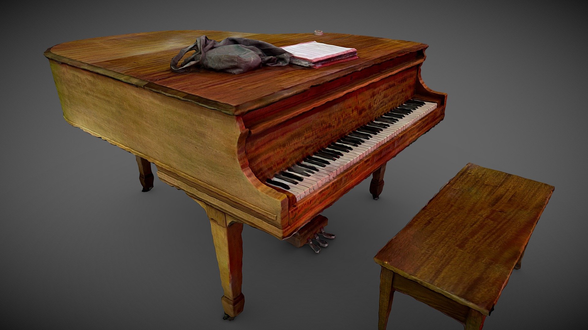 grand piano photogrammetry 3d model