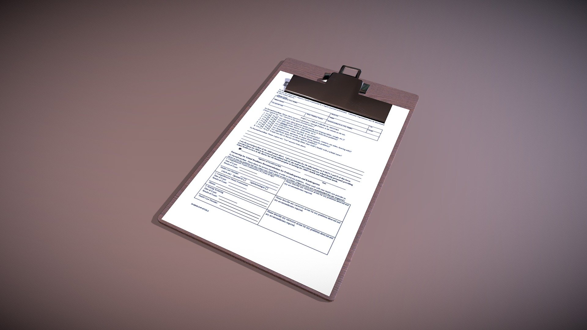 Abandoned Hospital • Clipboard Prop 3d model