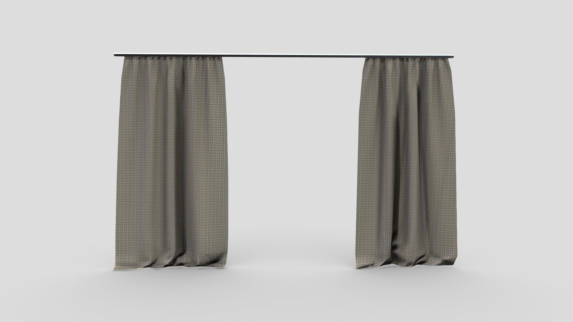 Low Poly Small Window Curtains 3d model