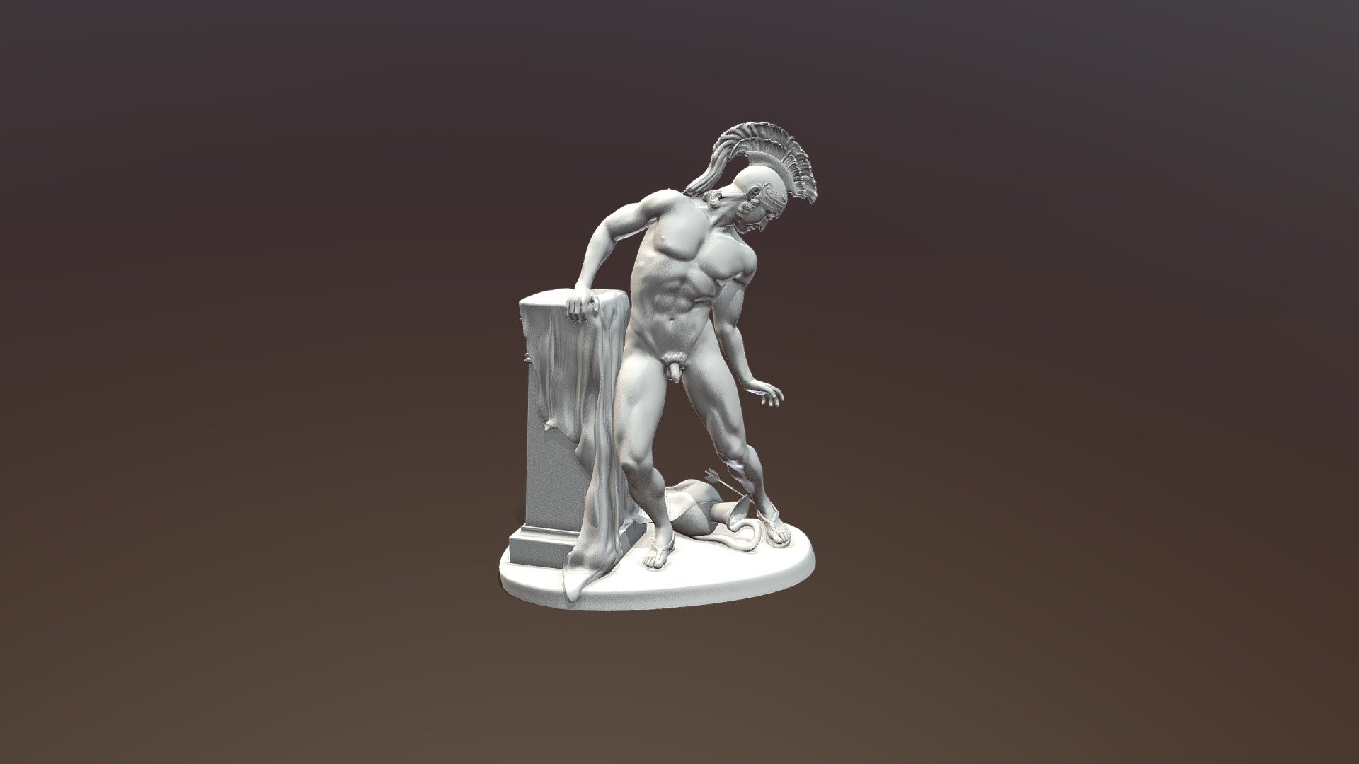 Sculpture of Achilles wounded in his heel 3d model