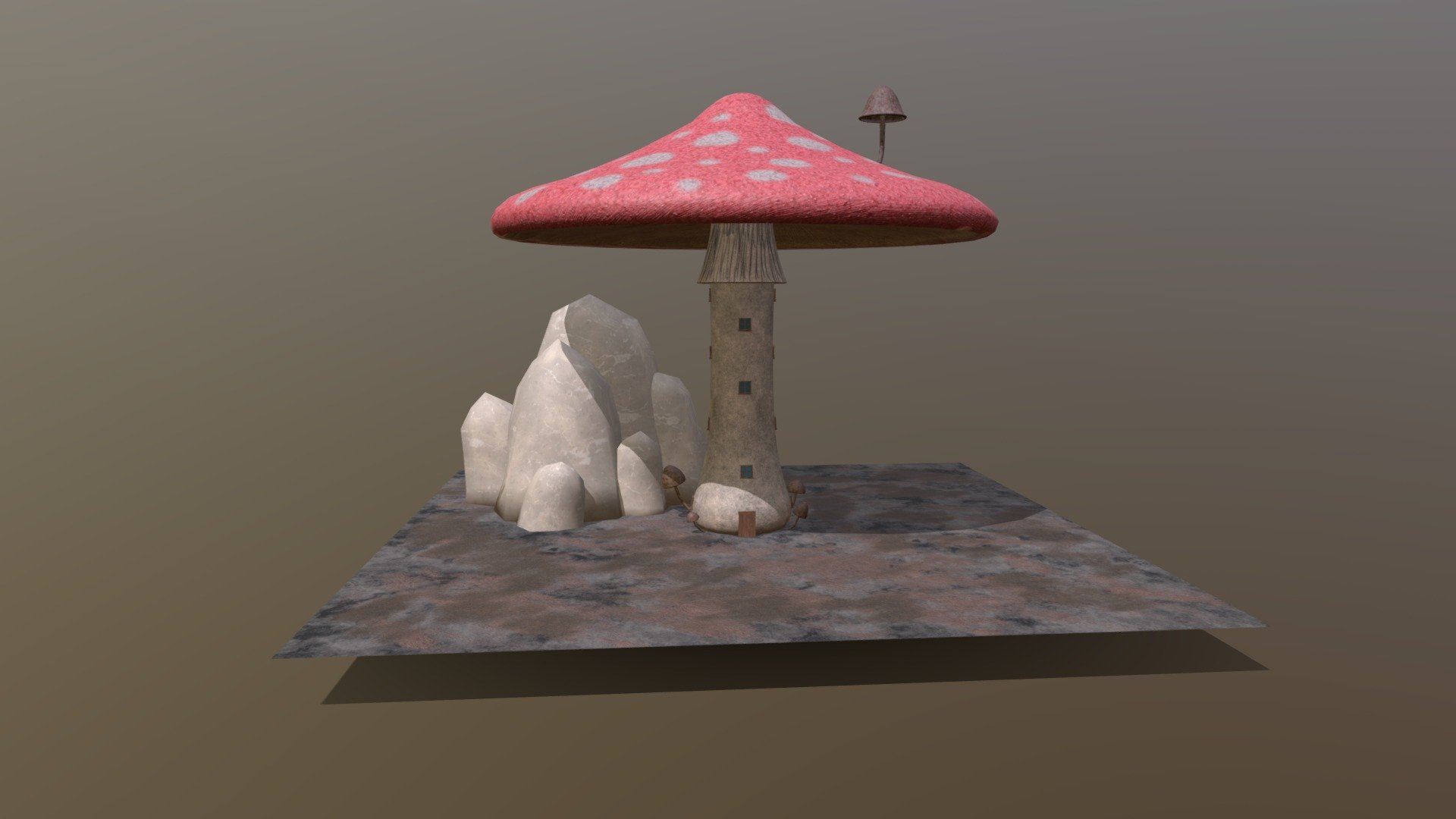 Mushroom House Coursework 3d model