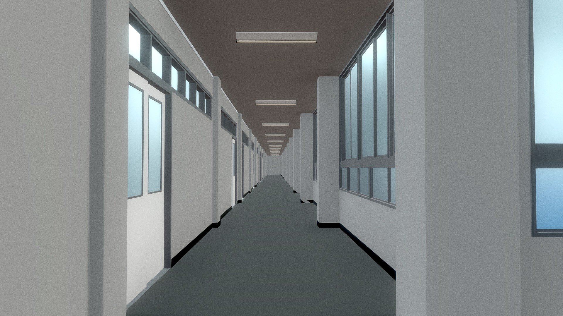 School_[hallway] 3d model