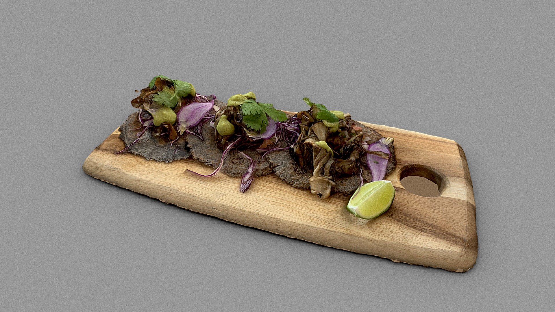 "Hen of the woods" mushroom tacos 3d model