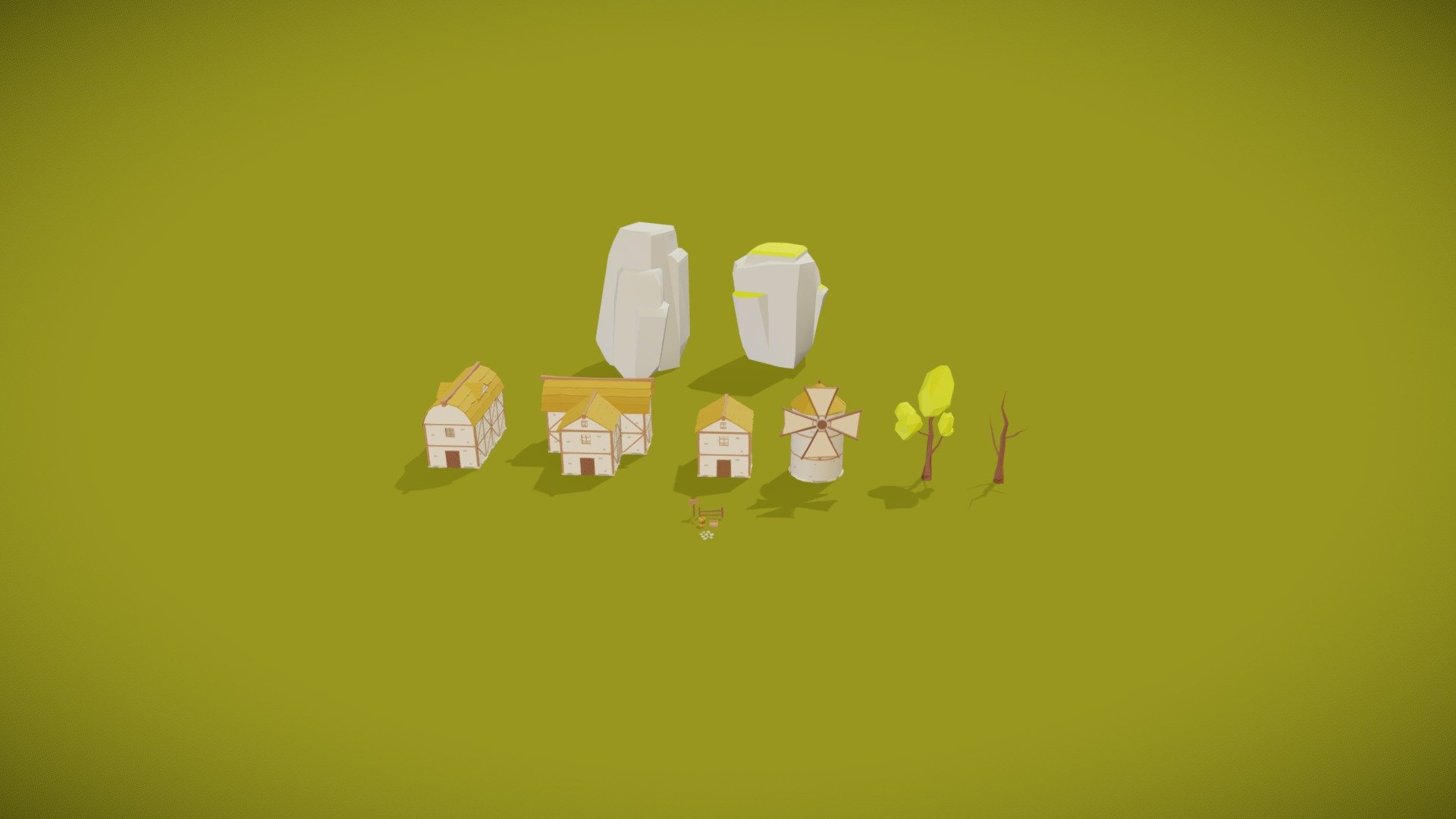 Lowpoly Village Starter Kit 3d model