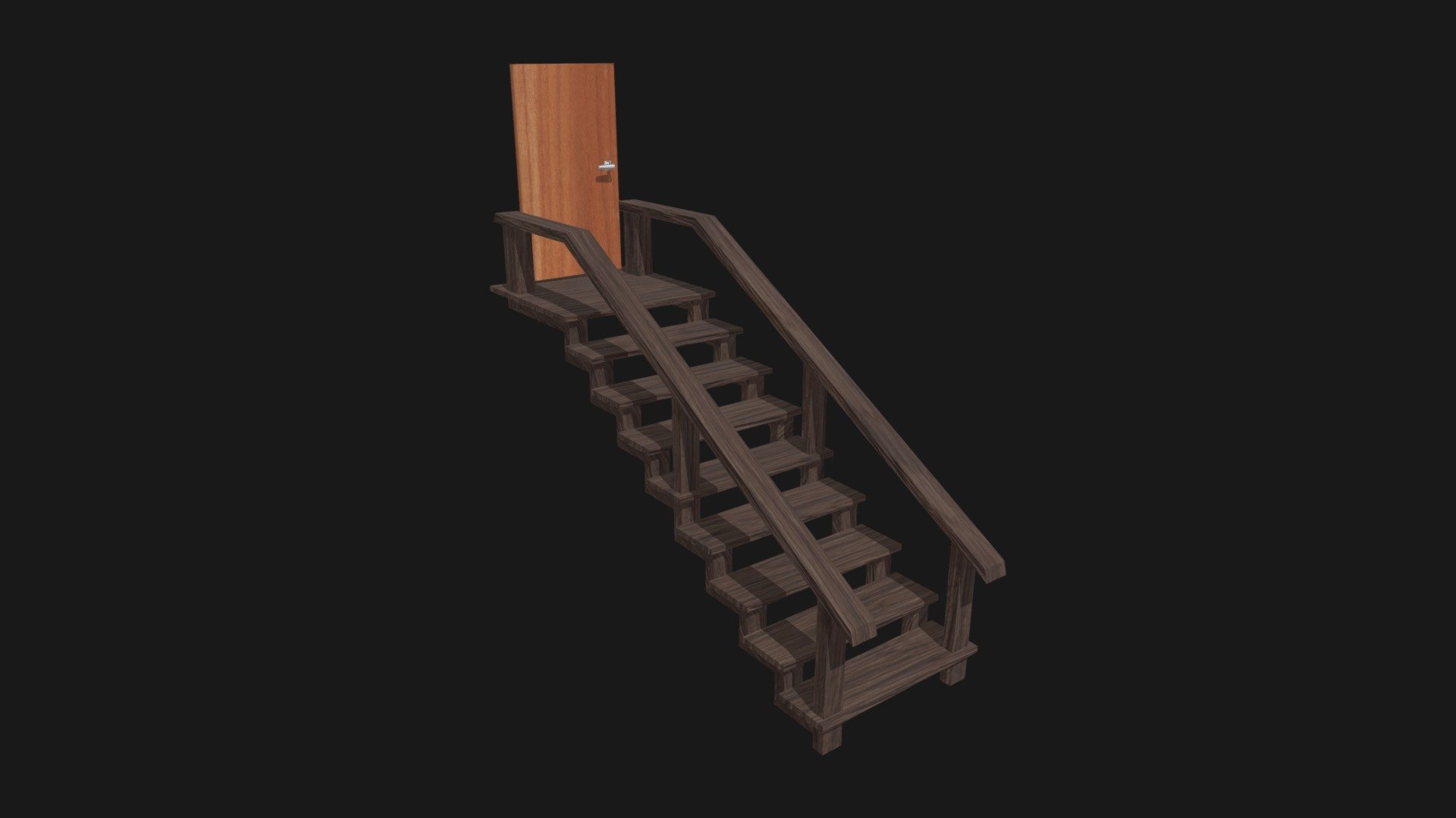 Basement Stair and Door 3d model