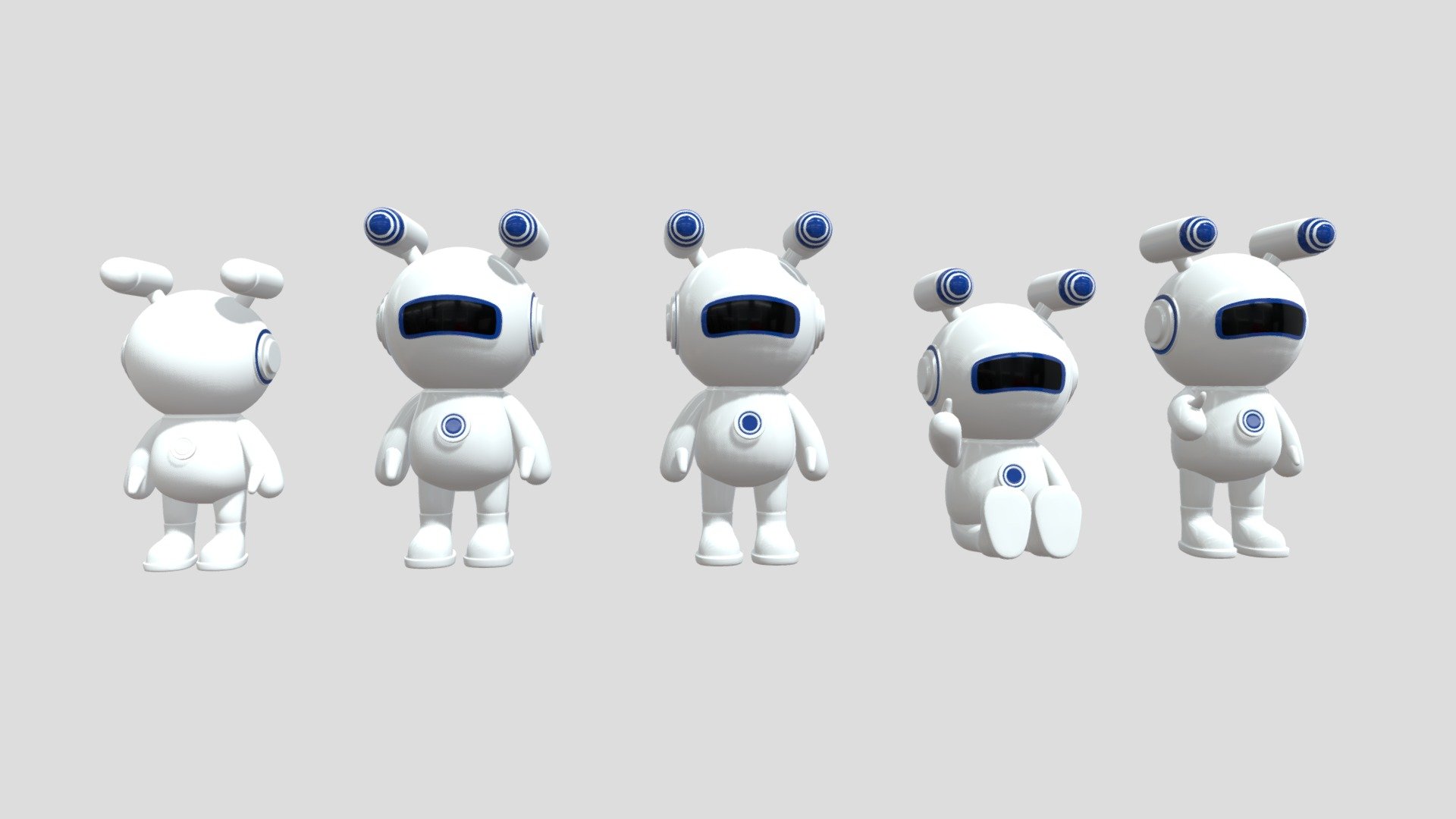 Robot astronuat space cartoon 3d model