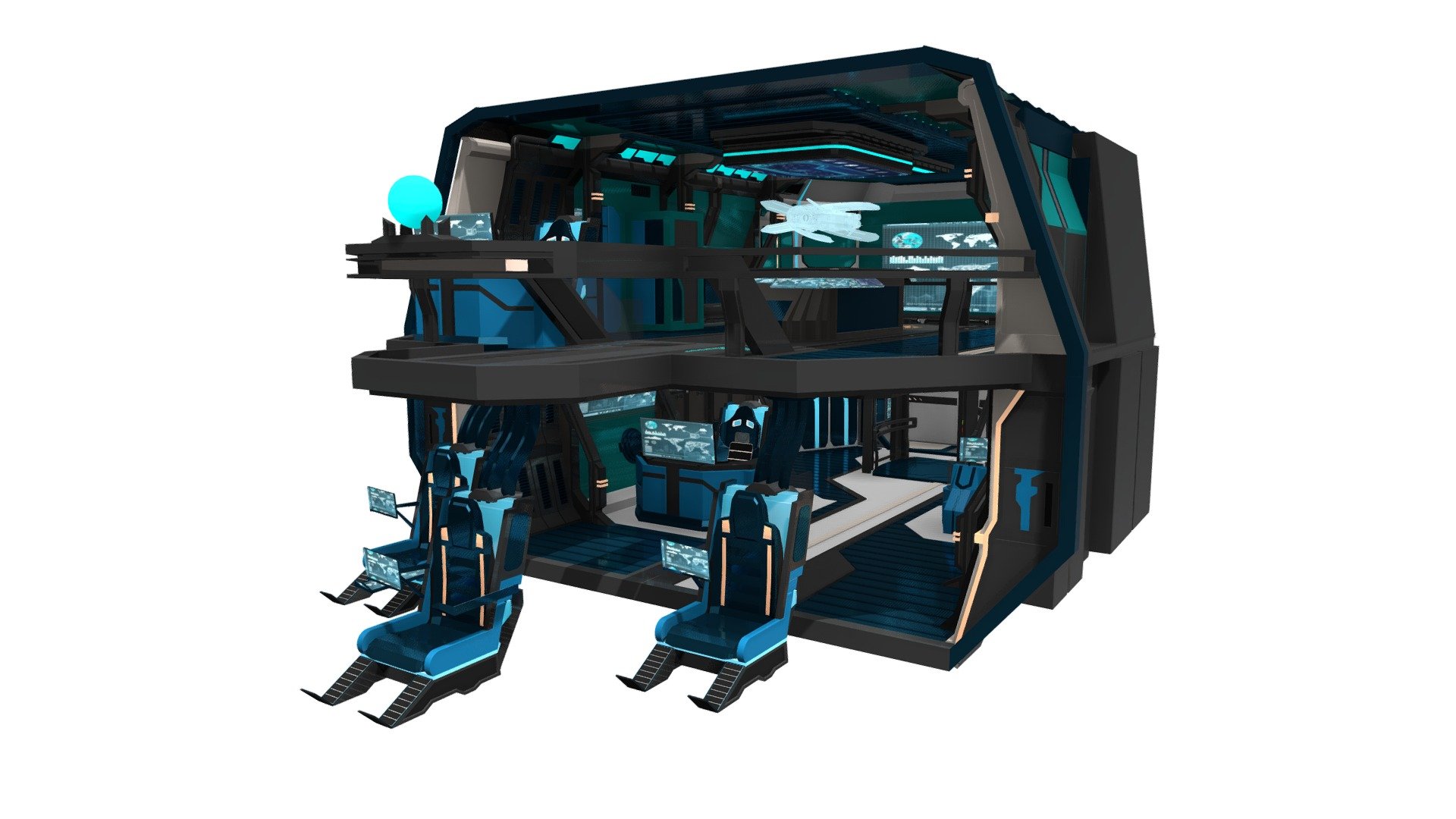 3d model Star Citizen Carrack Bridge 3d model