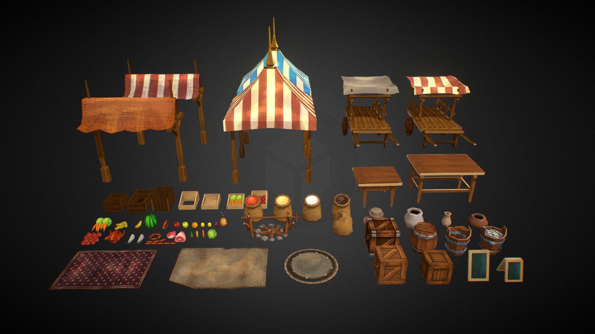 Liso Library Bazaar 3d model