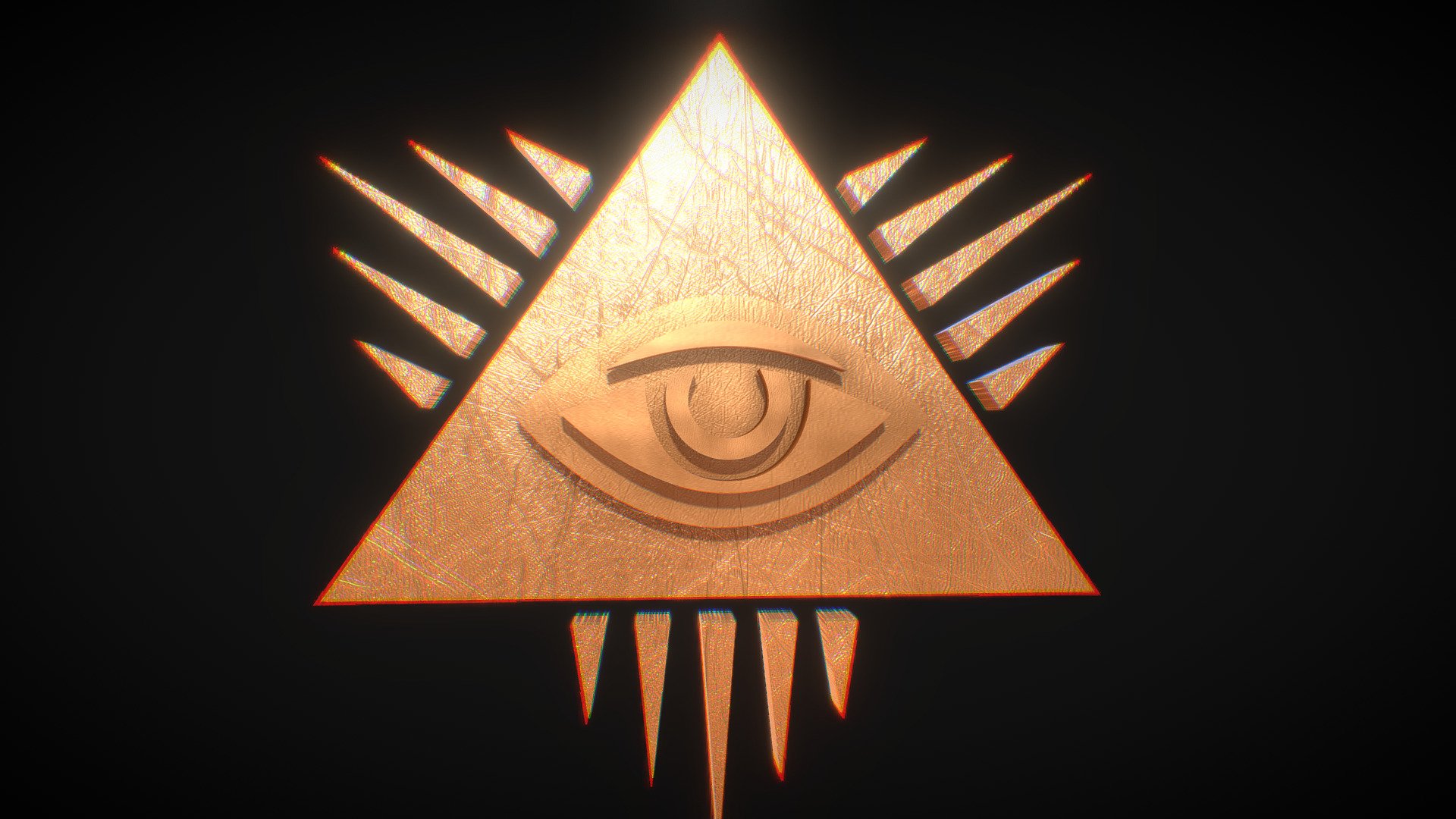 Iluminati Eye Pyramid Symbol 3d model