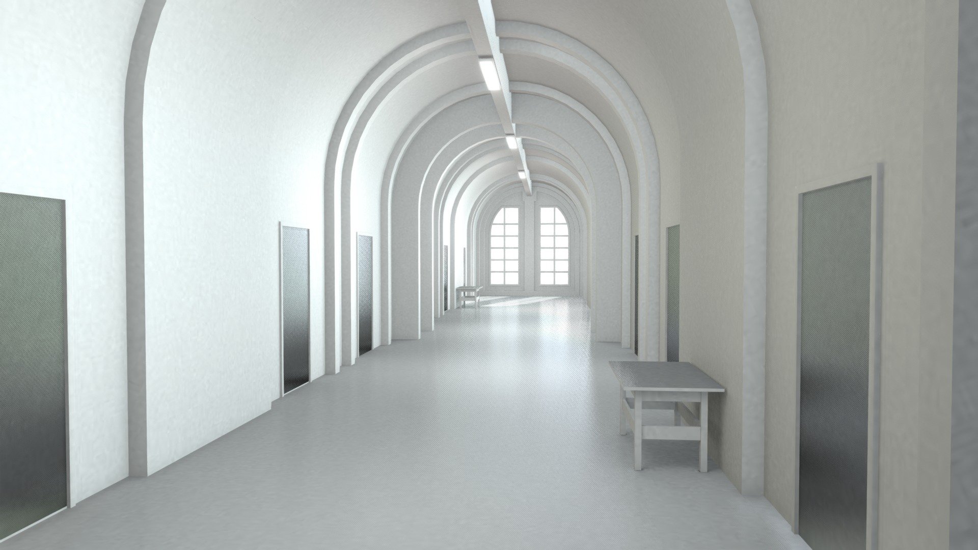 Commercial Building Hallway 3d model