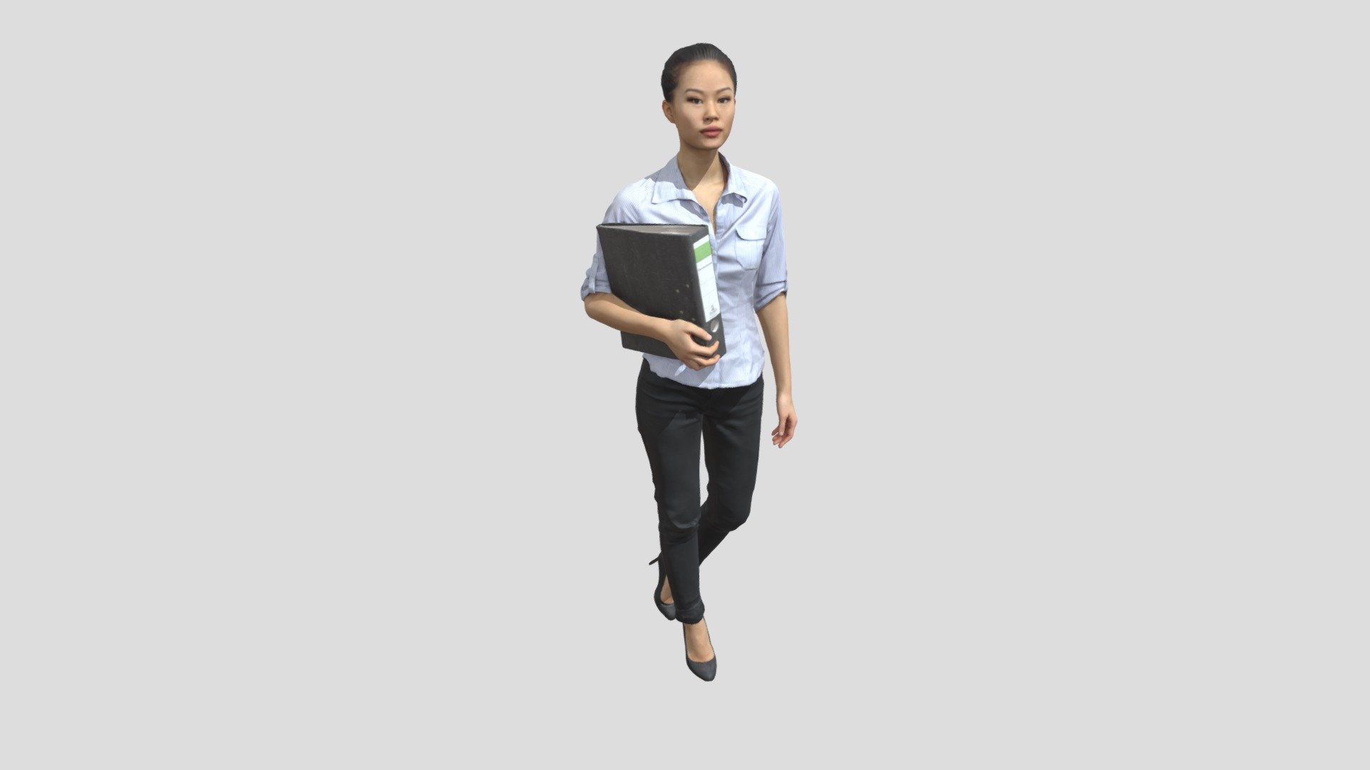 Scanned posing office woman Mei 3d model