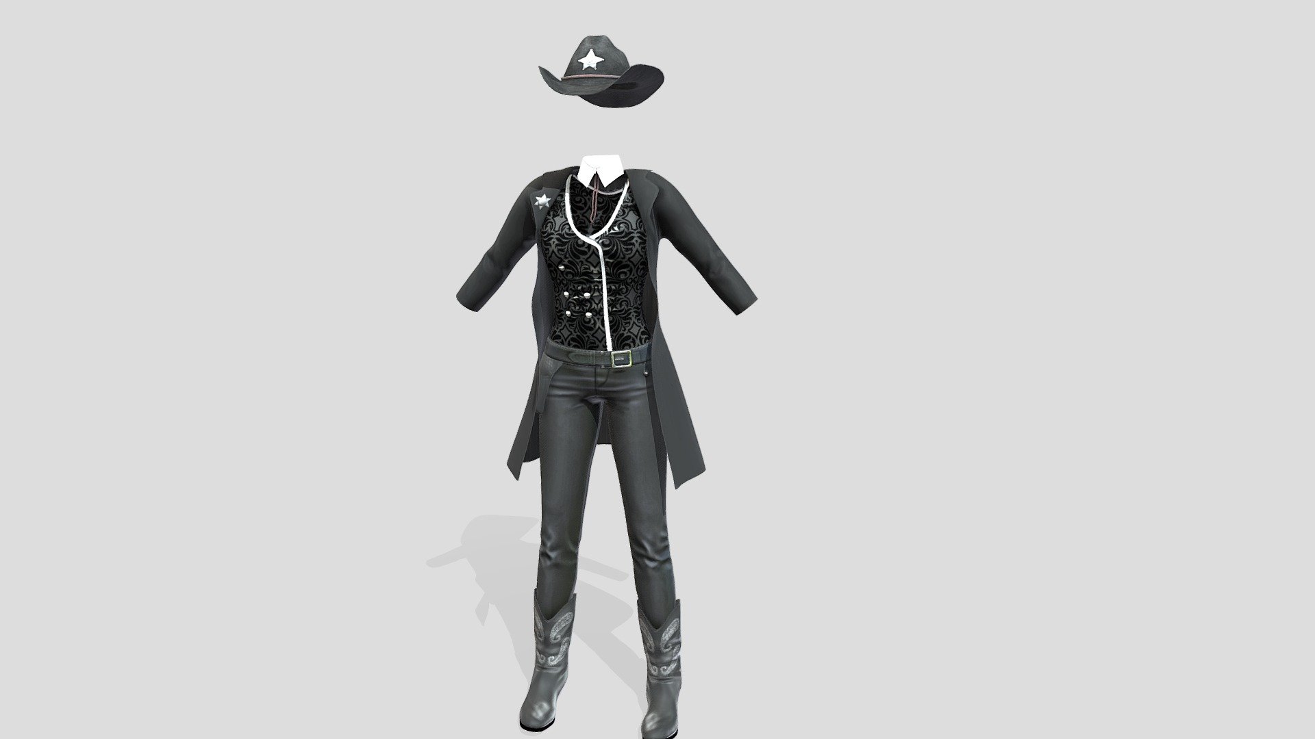 SAVE! Female Sheriff Outfit 3d model