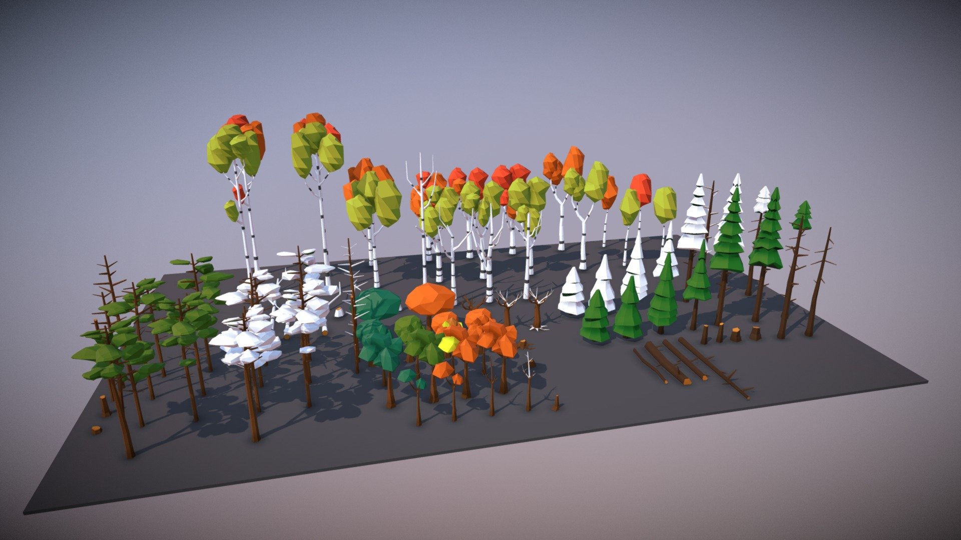 [LOW-POLYVERSE] Trees 3d model