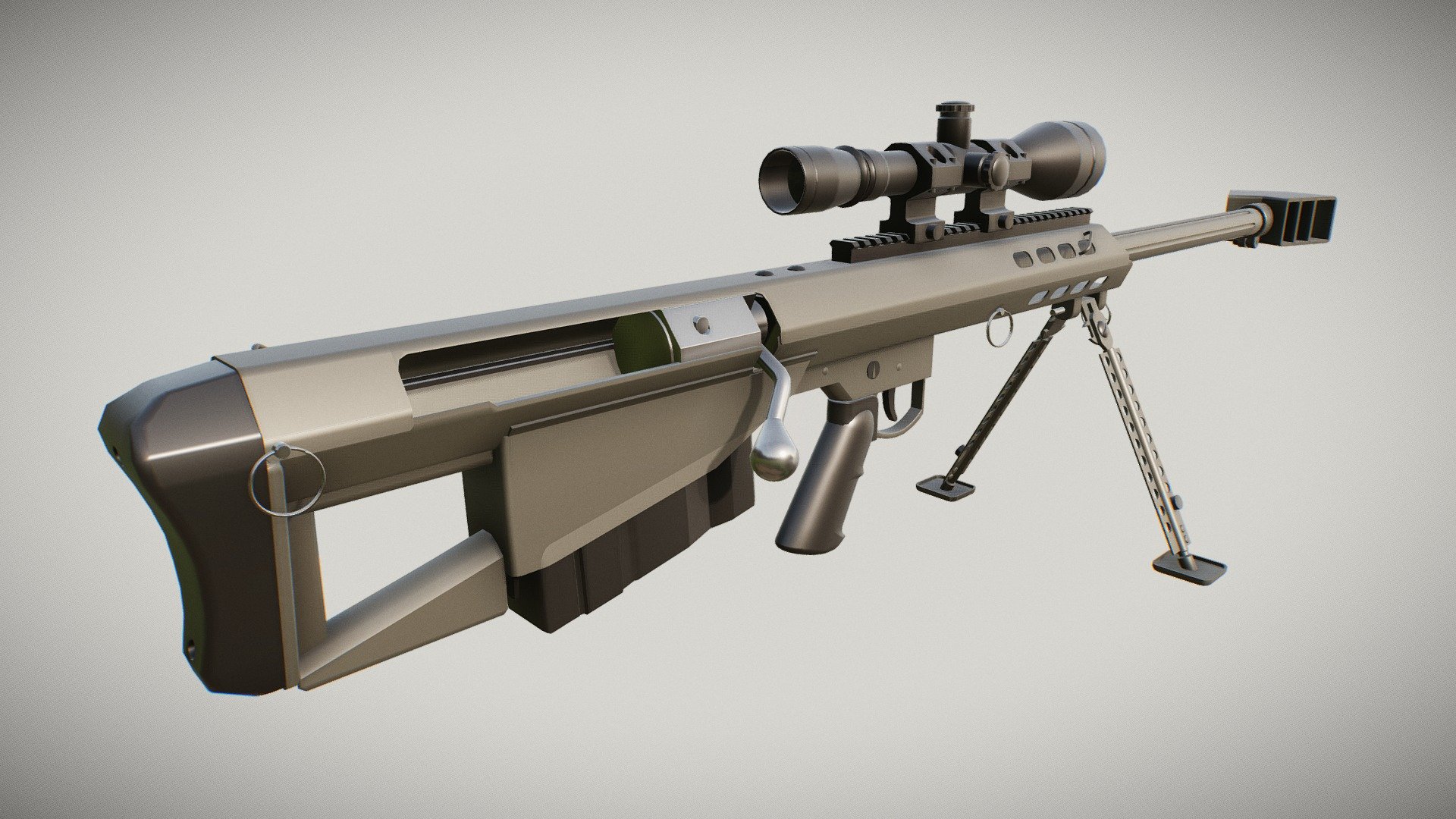 Barrett M95 (old model) 3d model