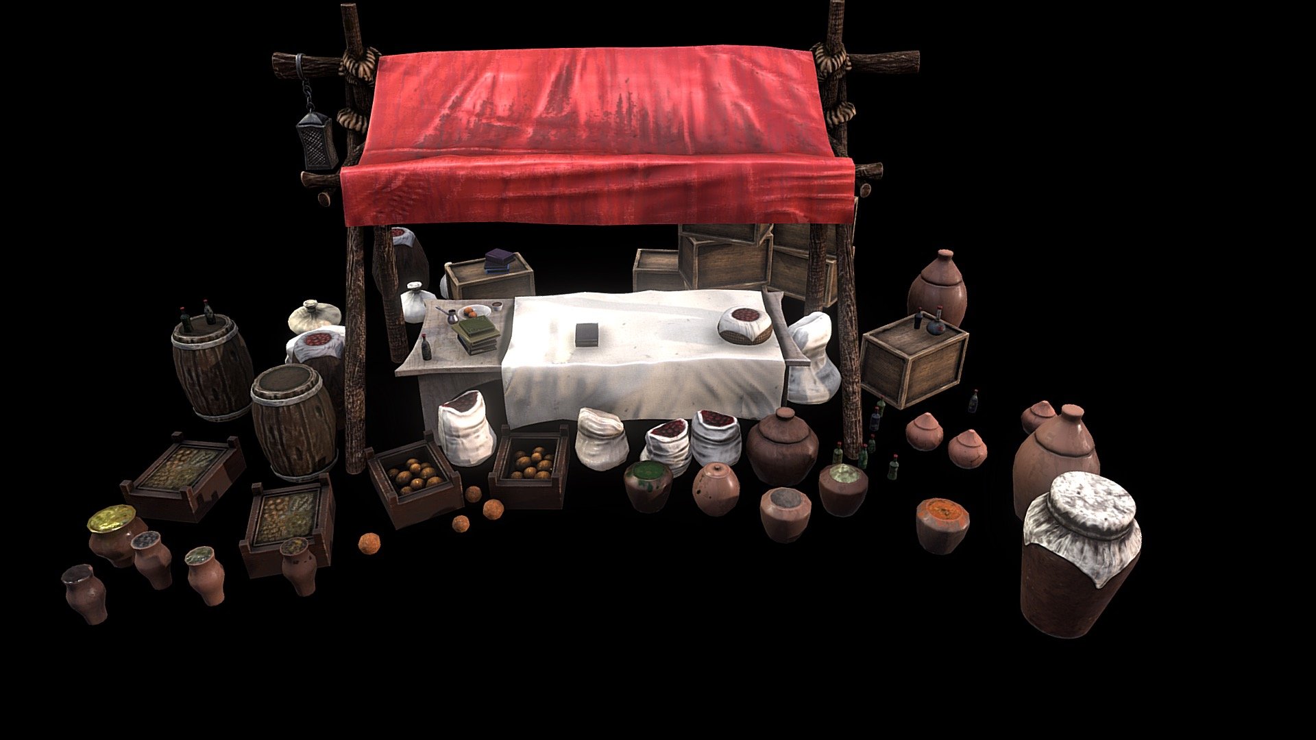 Street Market 3d model