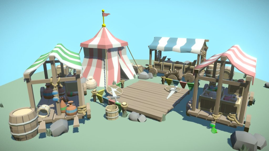 Medieval Market 3d model