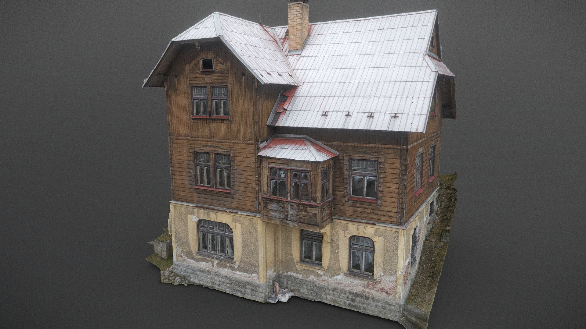 Old wood-panelled villa 3d model