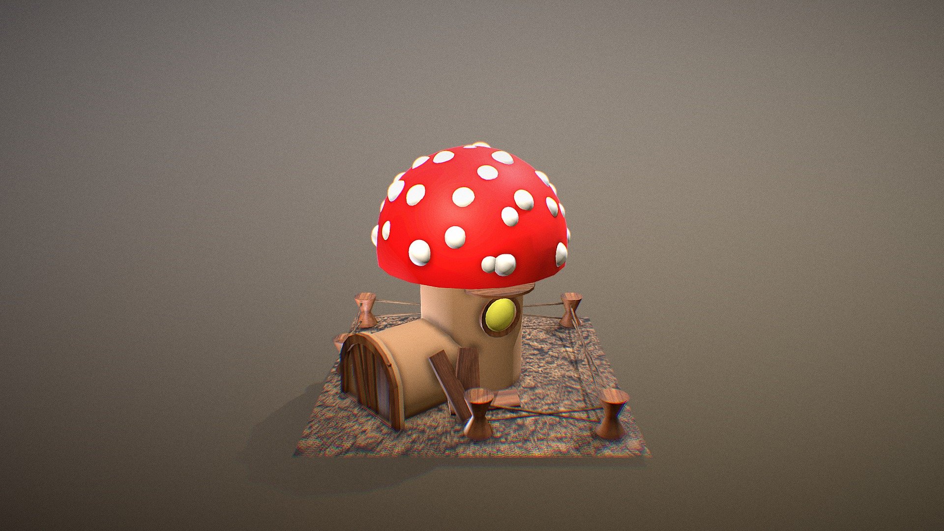 mushroom Home 3d model