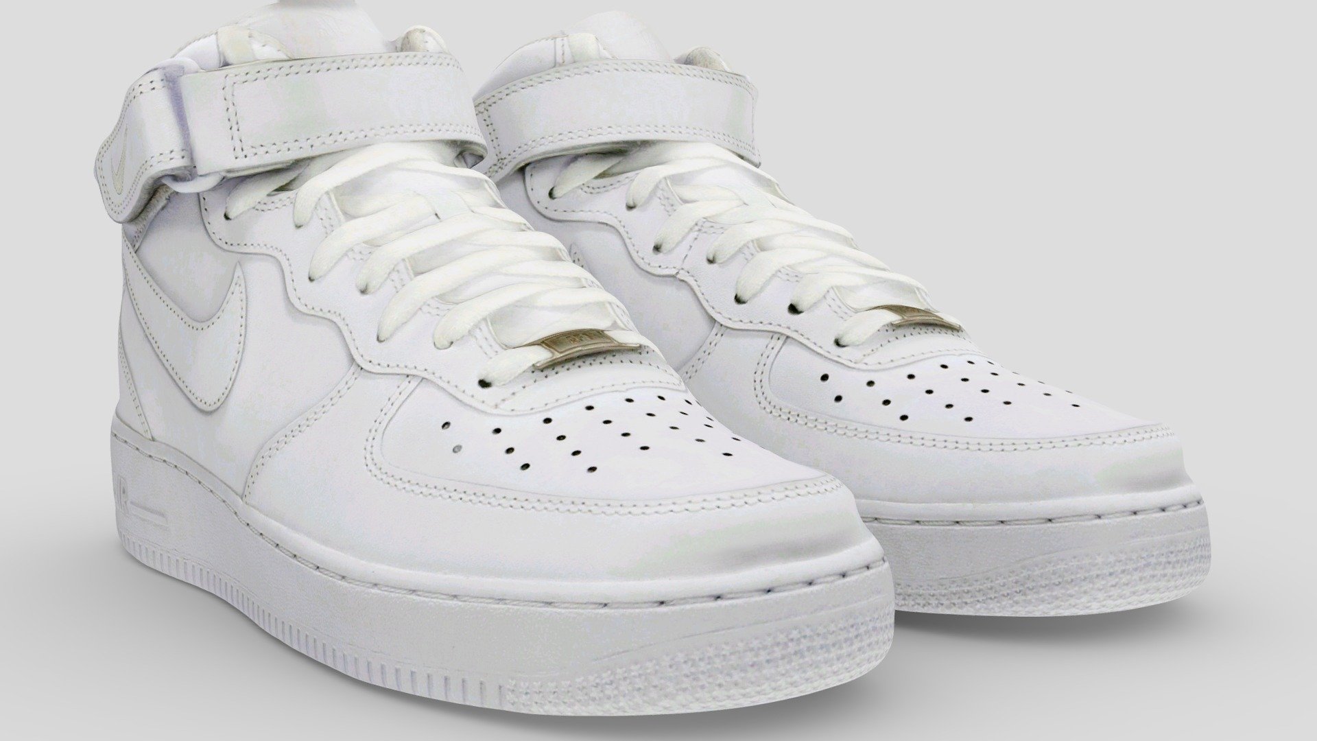 NIKE Air Force One 1 White High 3d model