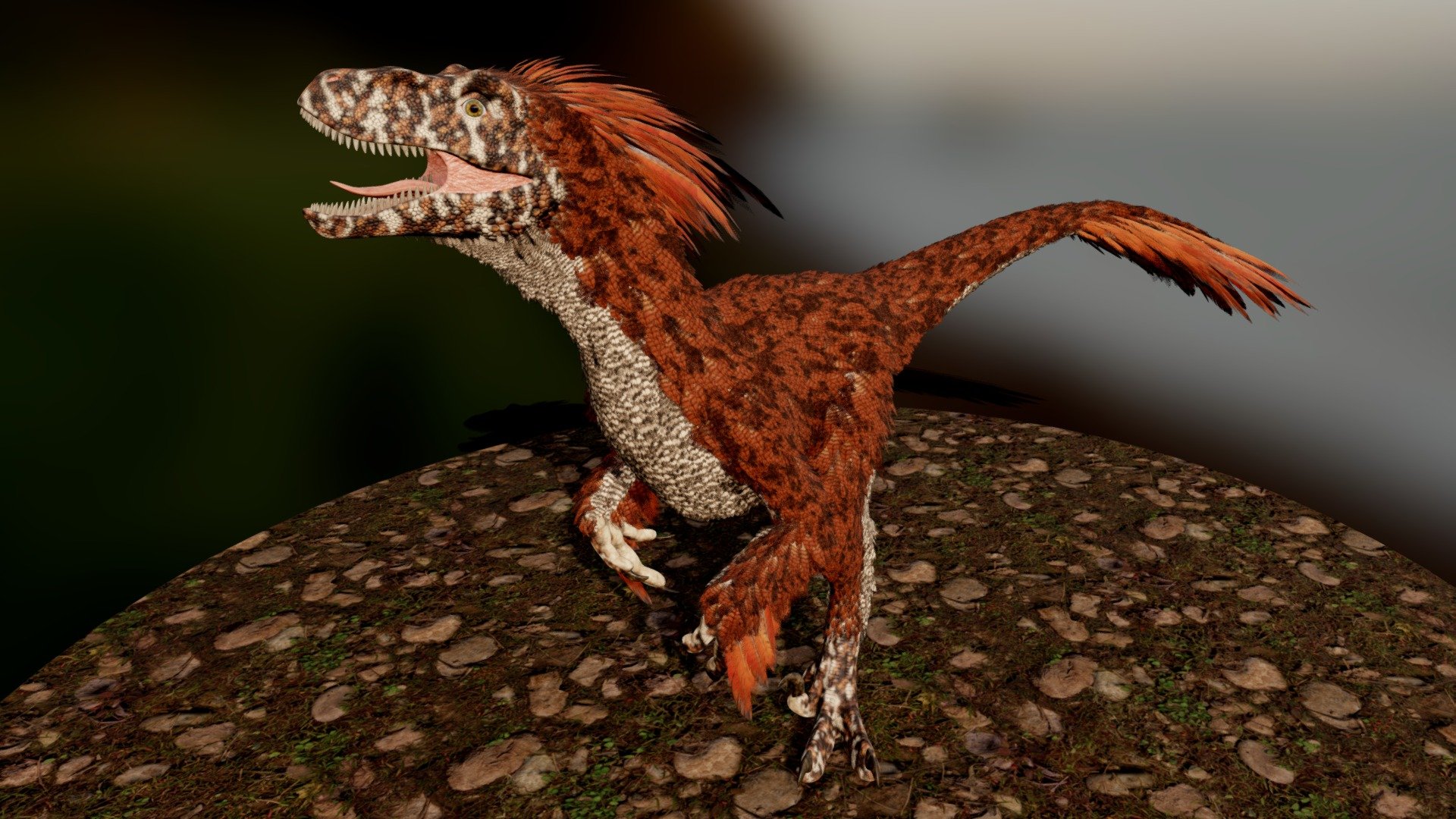 Feathered Raptor 3d model