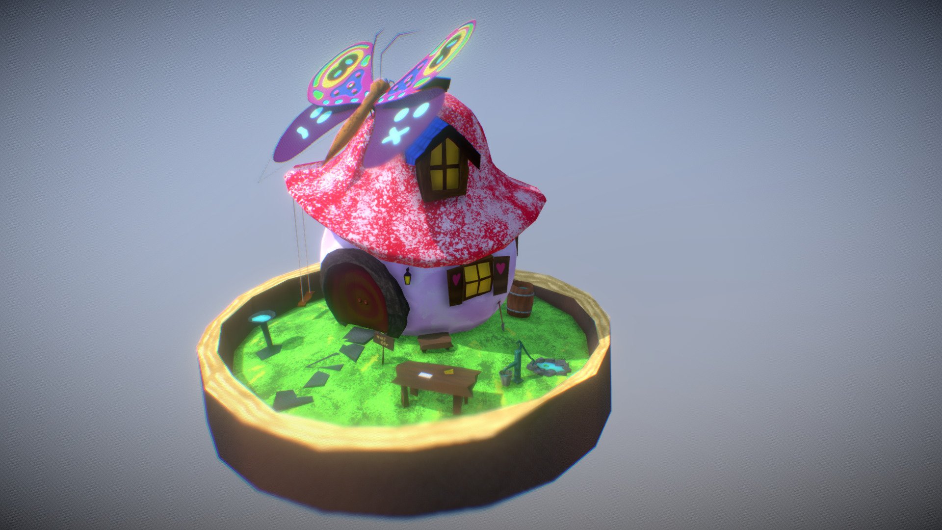 Fairy Mushroom House 3d model