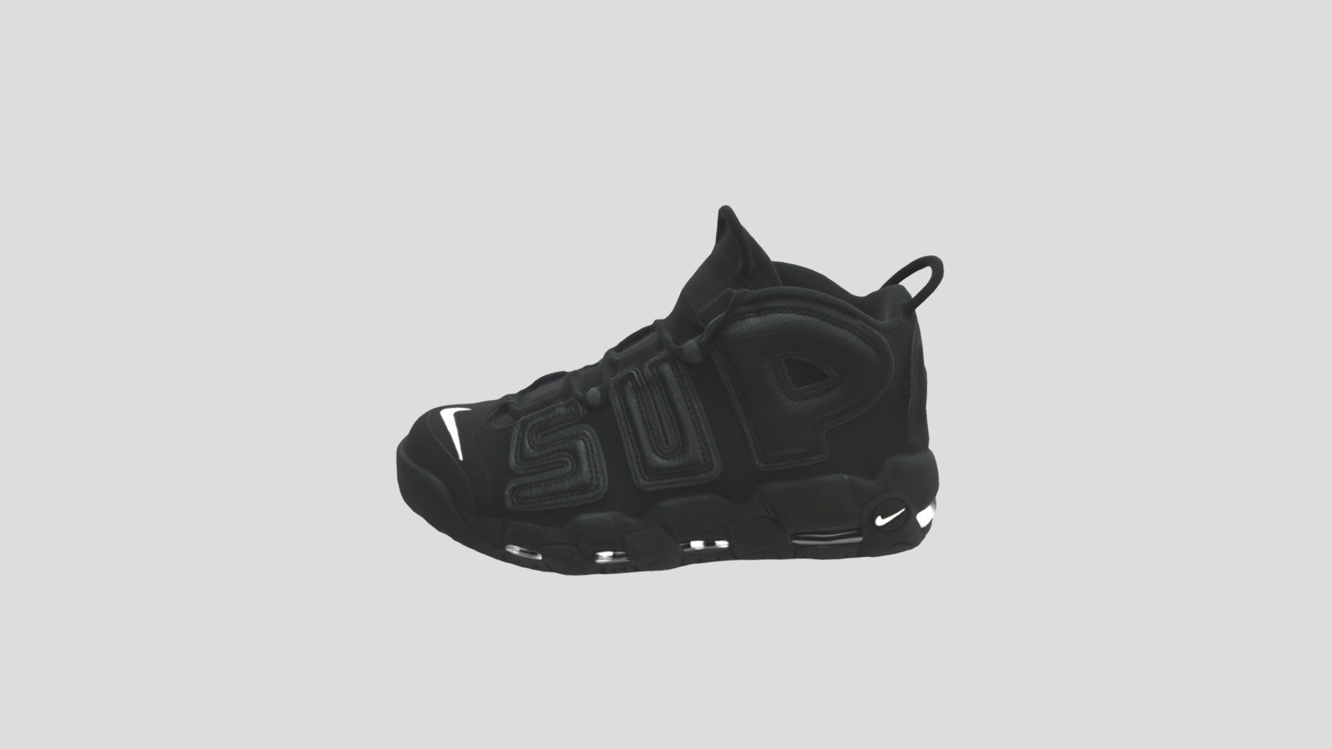 Supreme x Nike Air More Uptempo Black 3d model