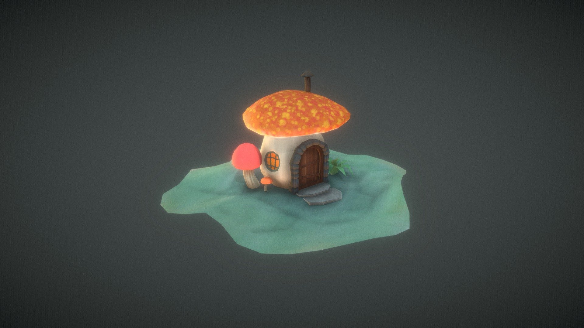 mushroom house 3d model