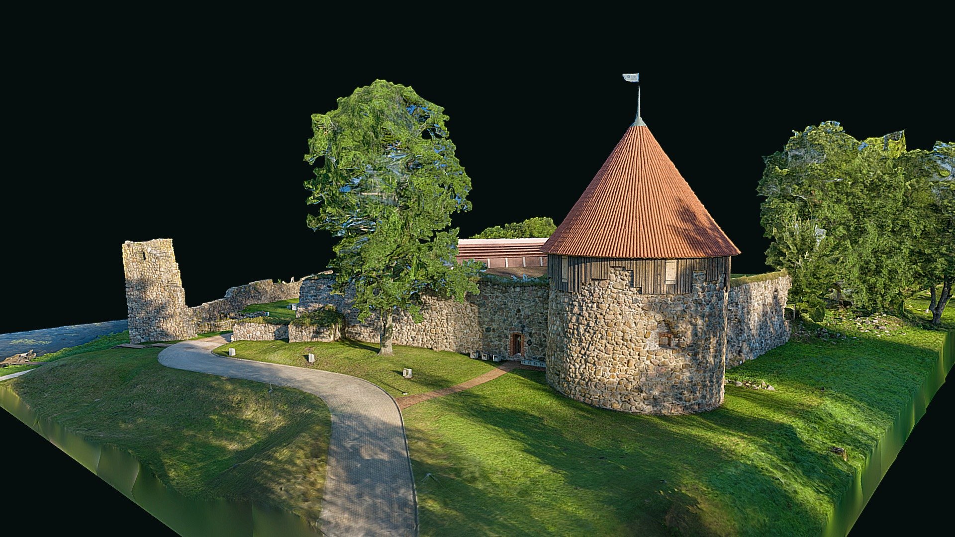 Alūksne Castle ruins photogrammetry 3d model