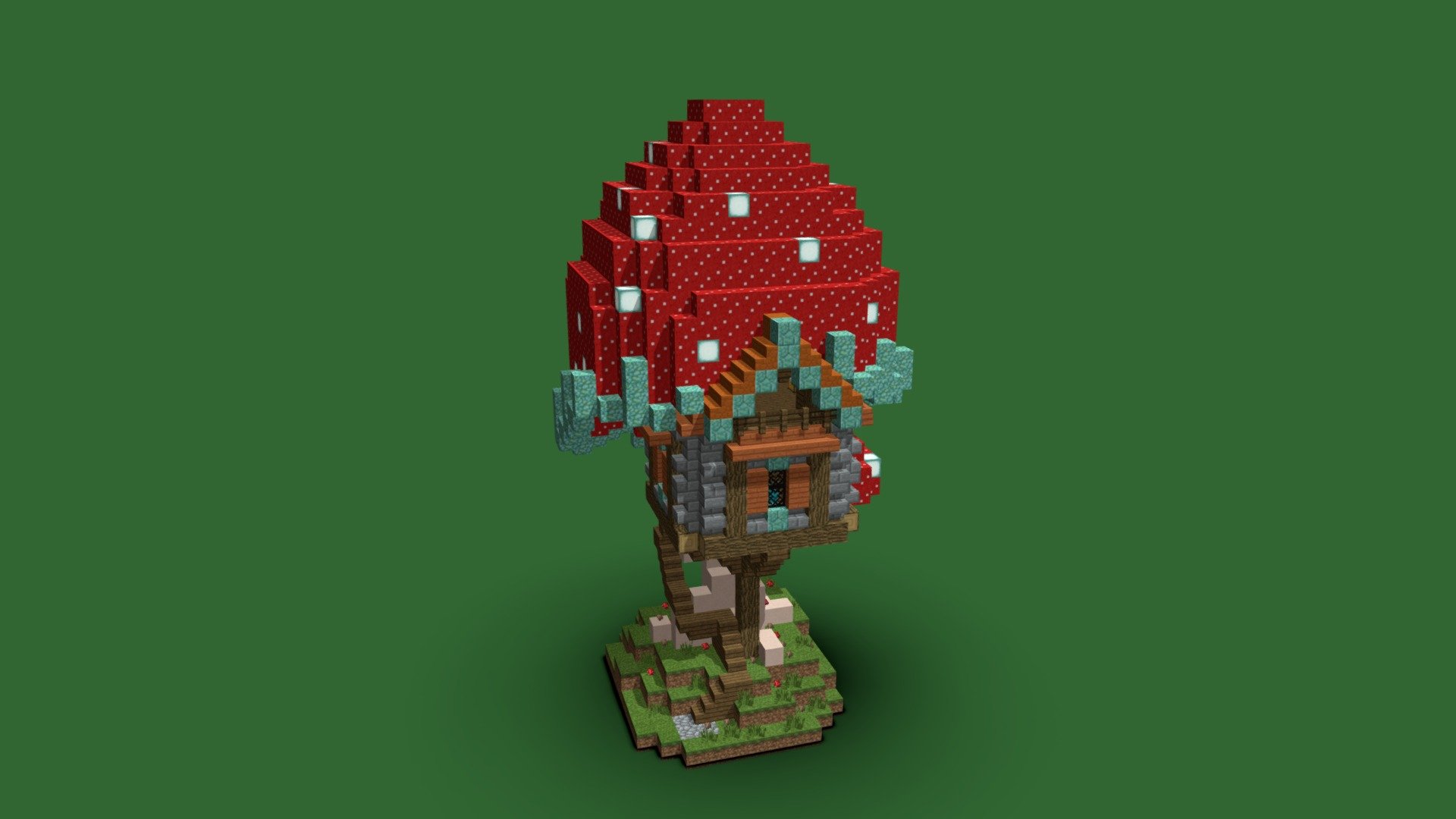 Mushroom House 3d model