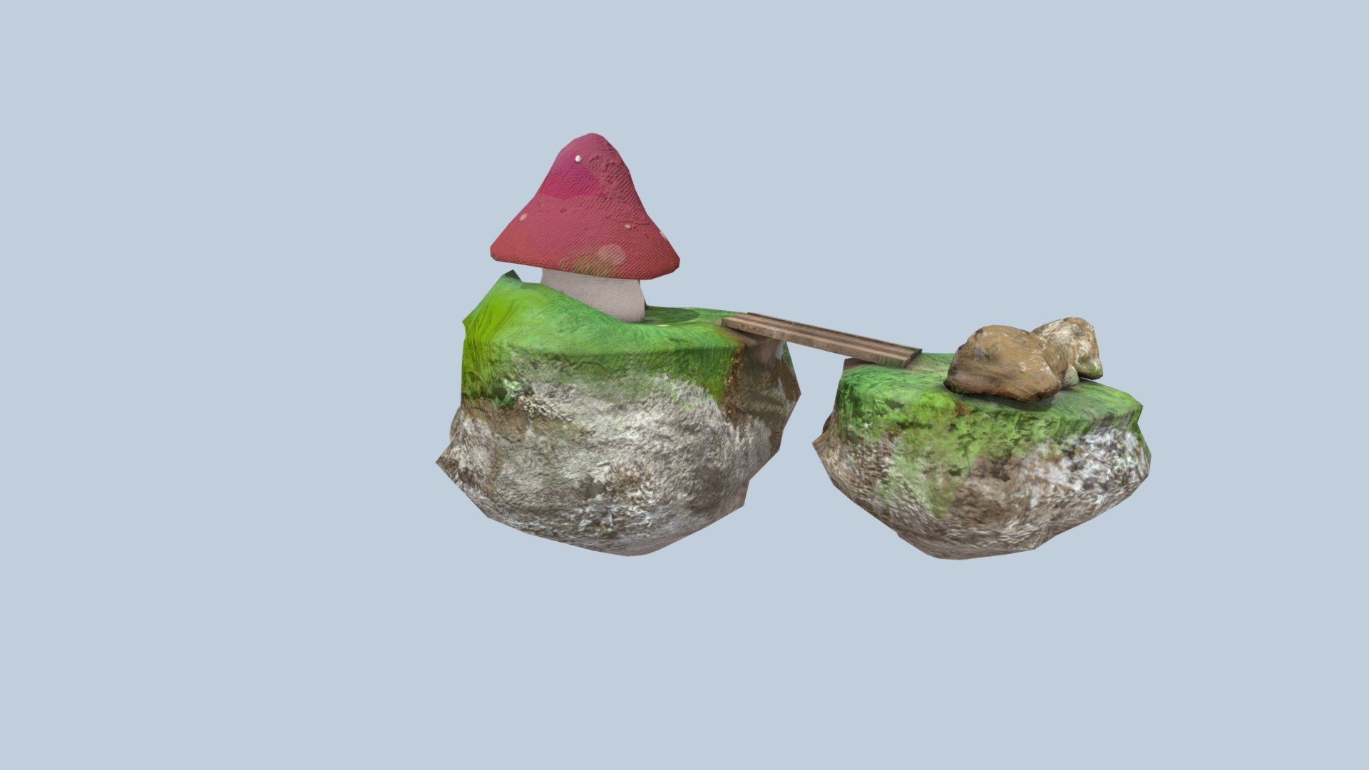 Mushroom House Diorama 3d model