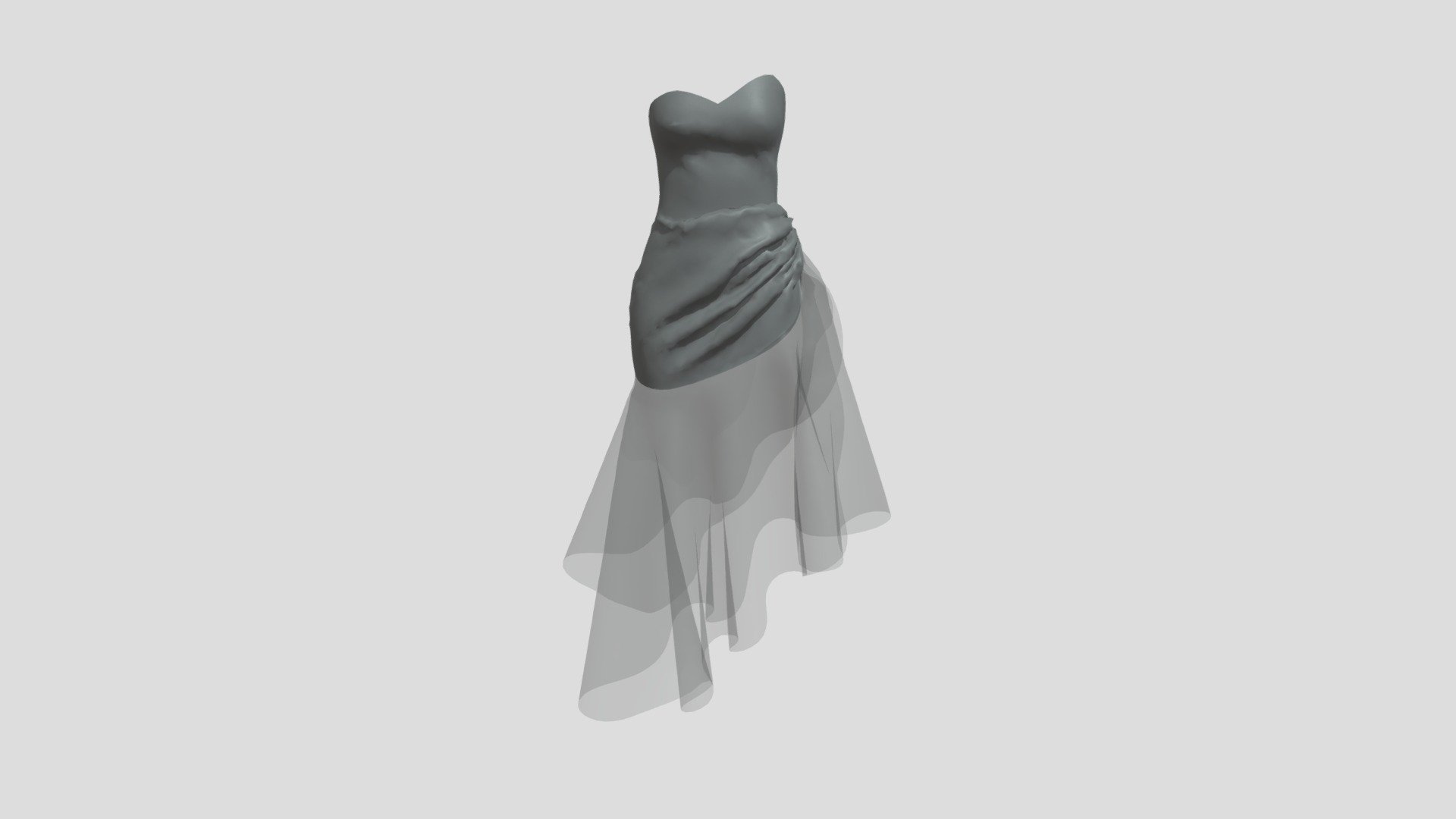 Blue Dress 3d model