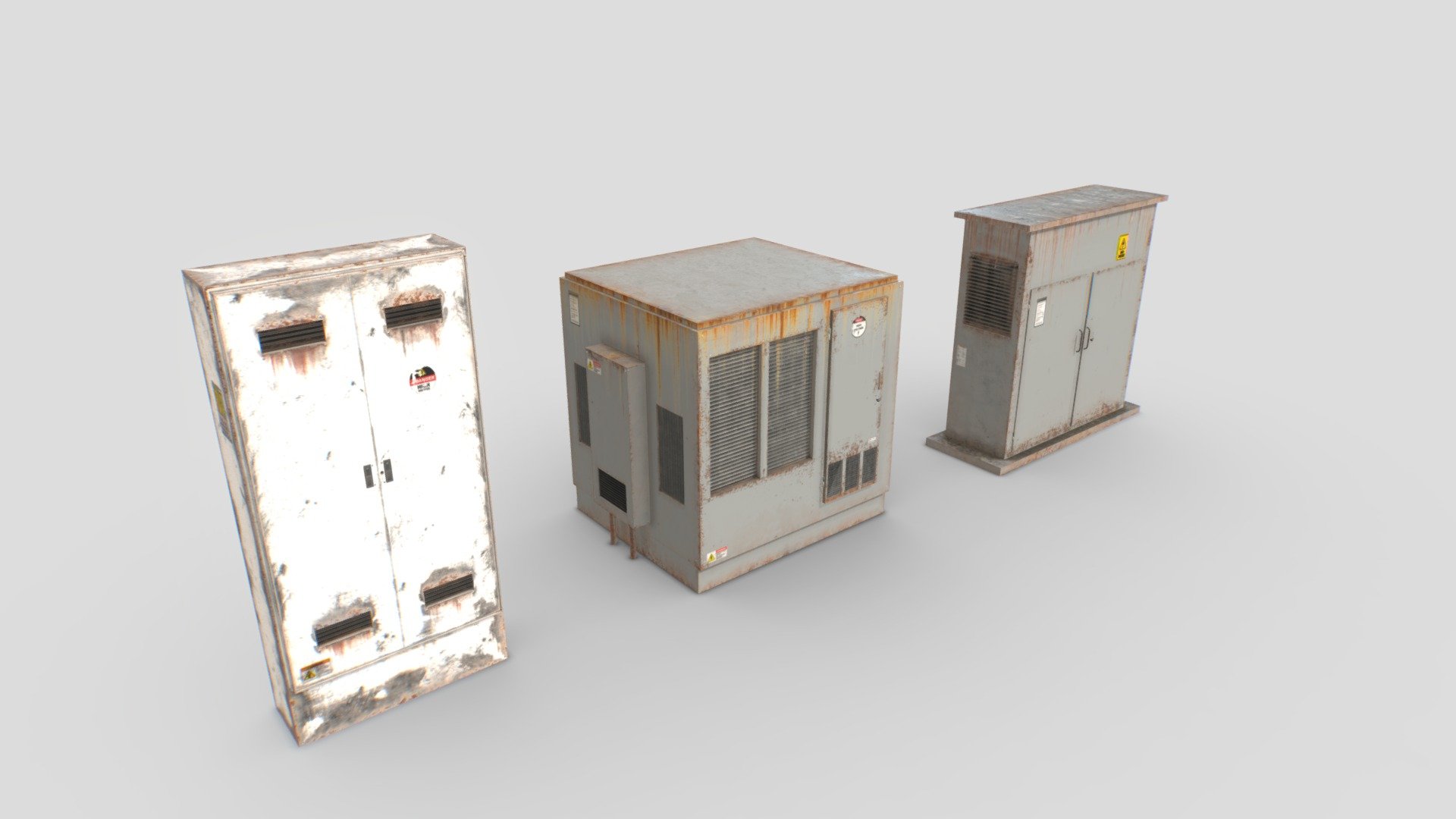 Electric Substation Transformer Set 3d model