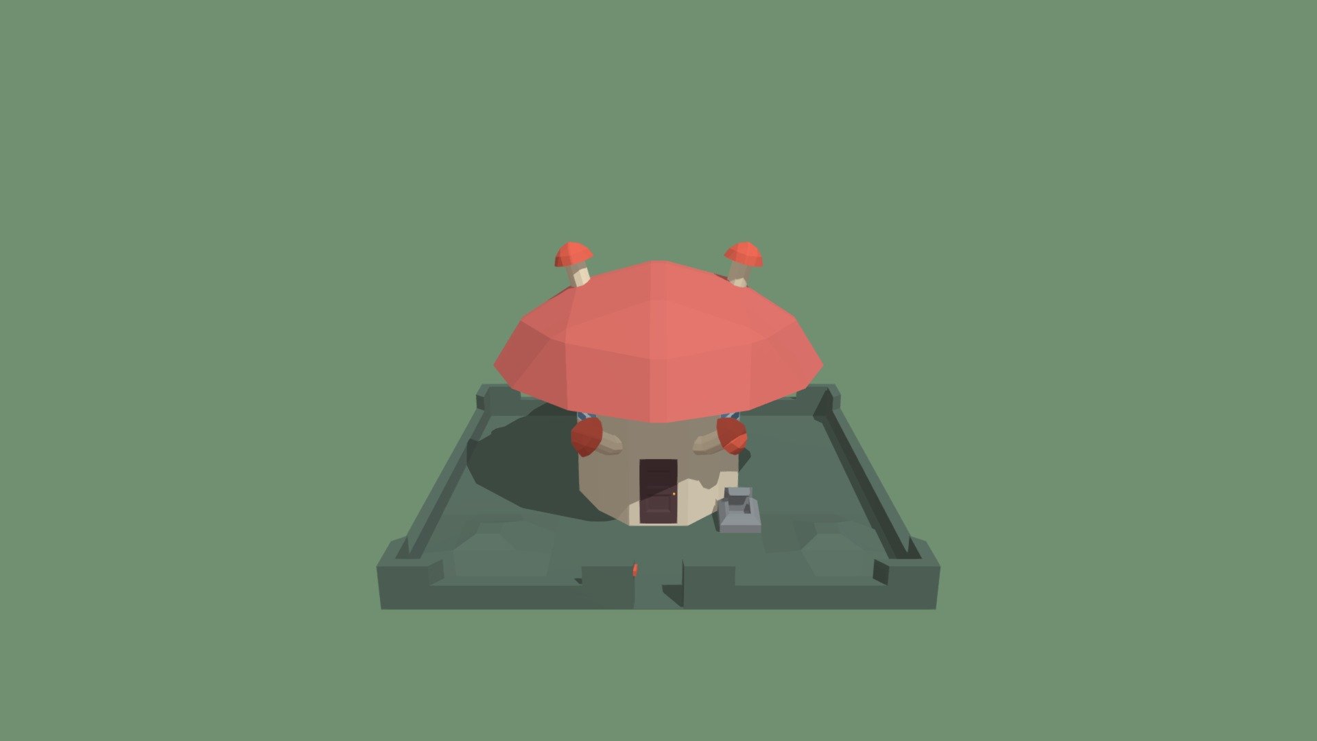 Mushroom House 3d model