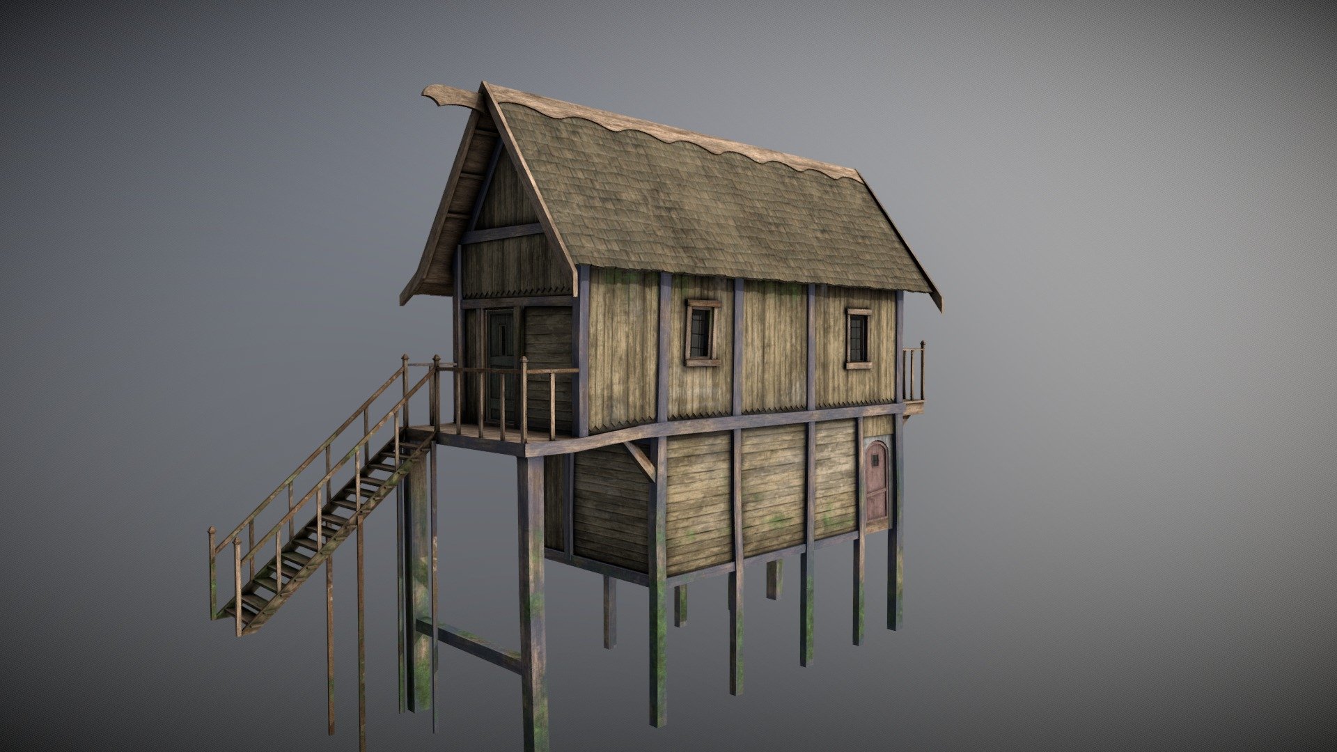 Medieval Lake Village 3d model