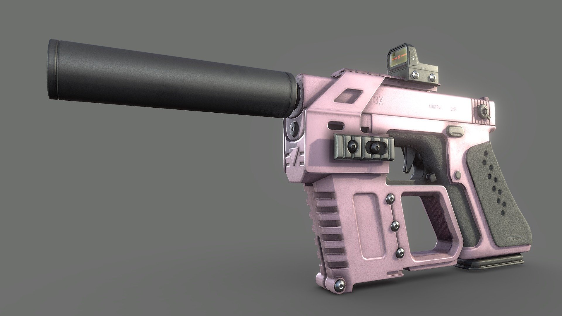 Glock 19 / Pink Skin 3d model