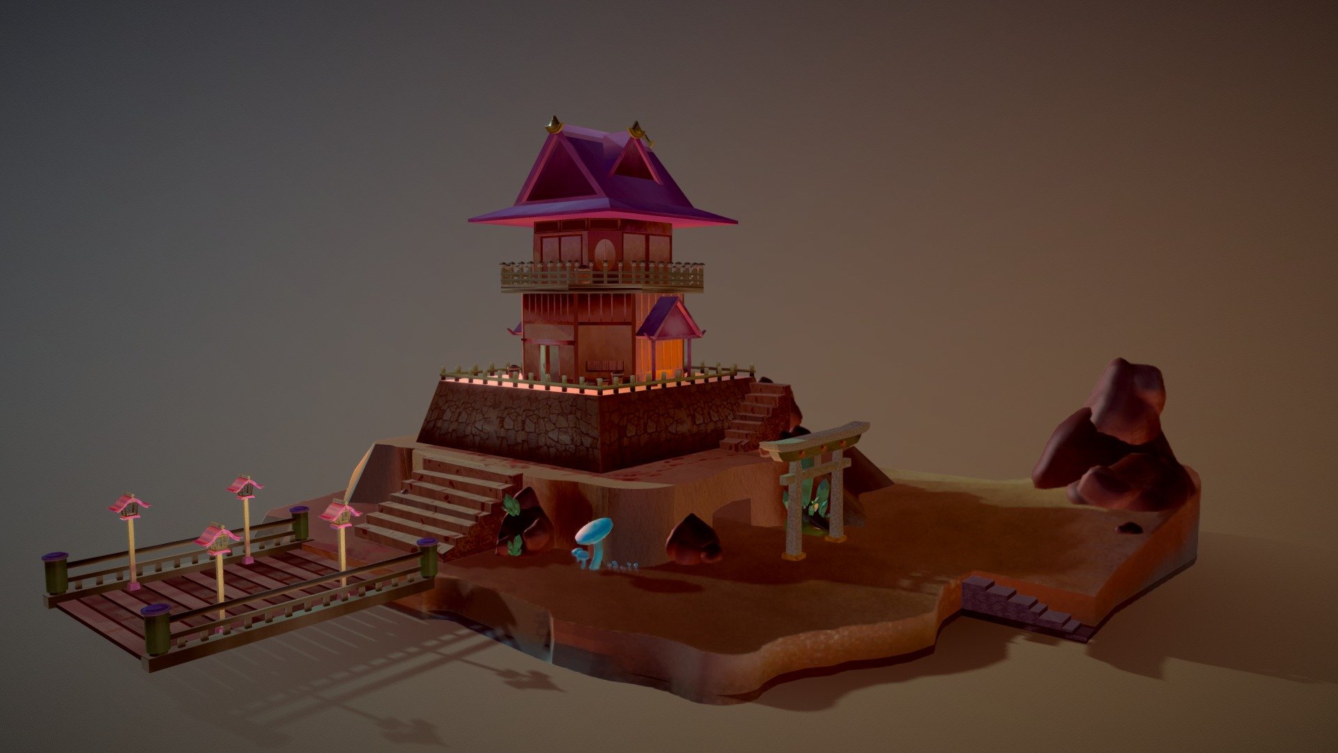 Japanese Castle Outpost 3d model