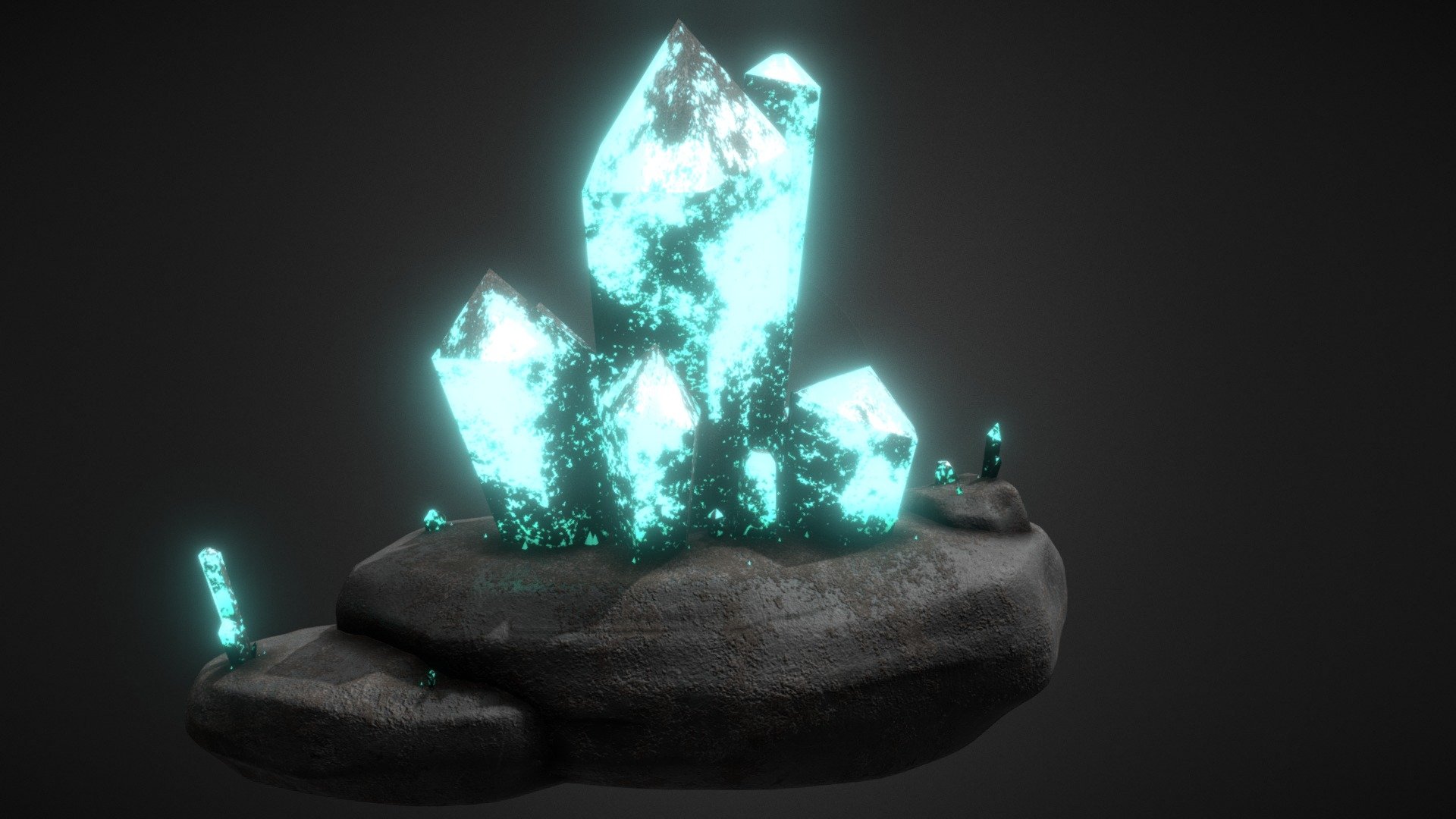 Sky blue crystal 3d model