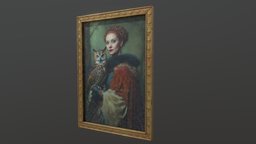 Portrait Painting of Woman and Owl