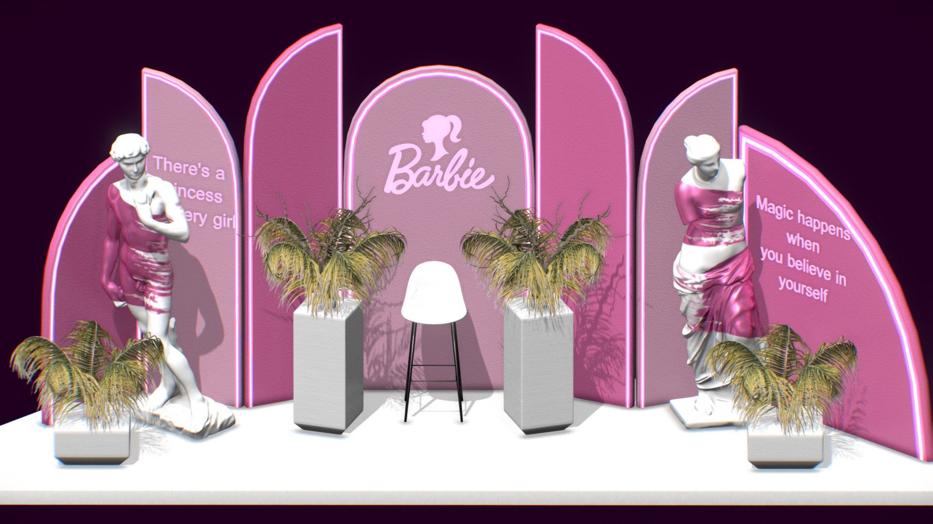 Barbie photography studio 3d model