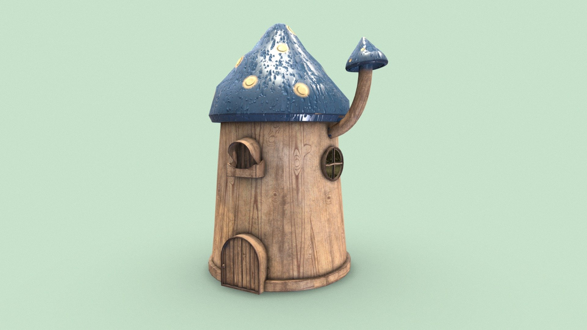 mushroom house 3d model