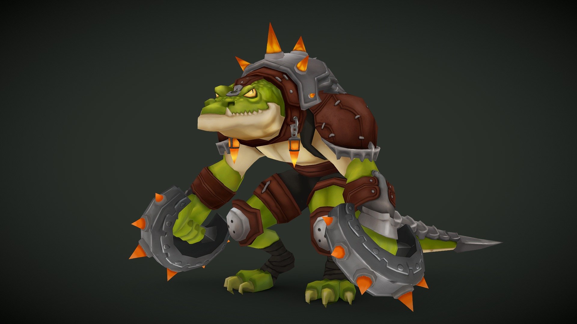 handpainted crocodile monster character 3d model