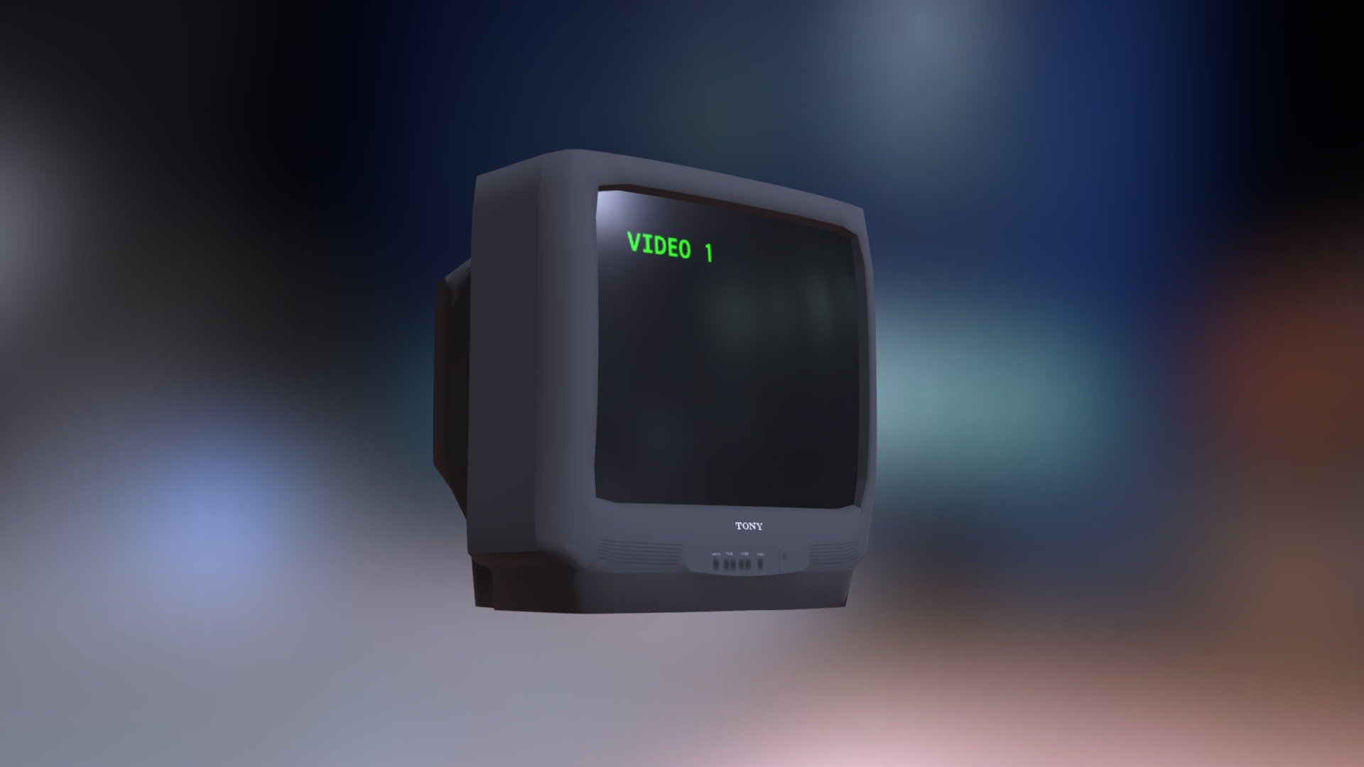 Low-Poly 90s Y2K CRT TV 3d model