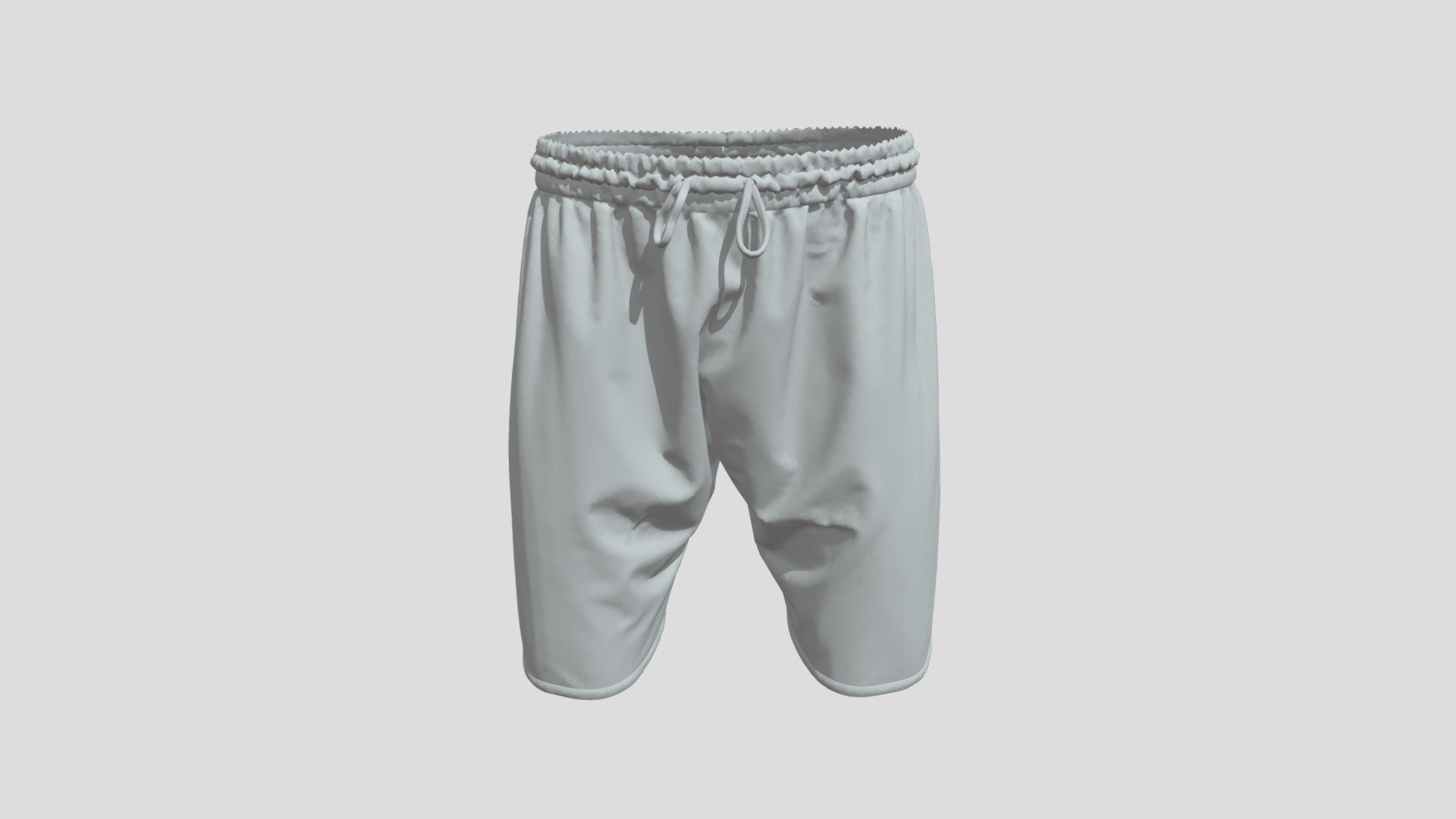 Shorts with Elastic Waist and Drawstring 3d model