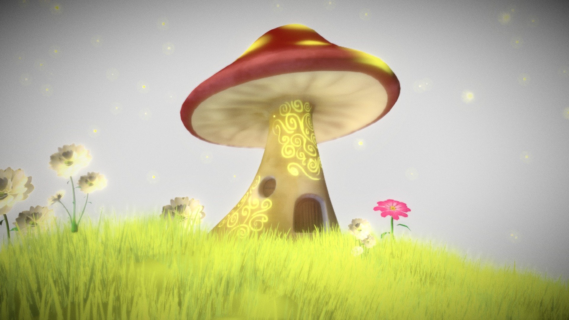 Mushroom House 3D 3d model