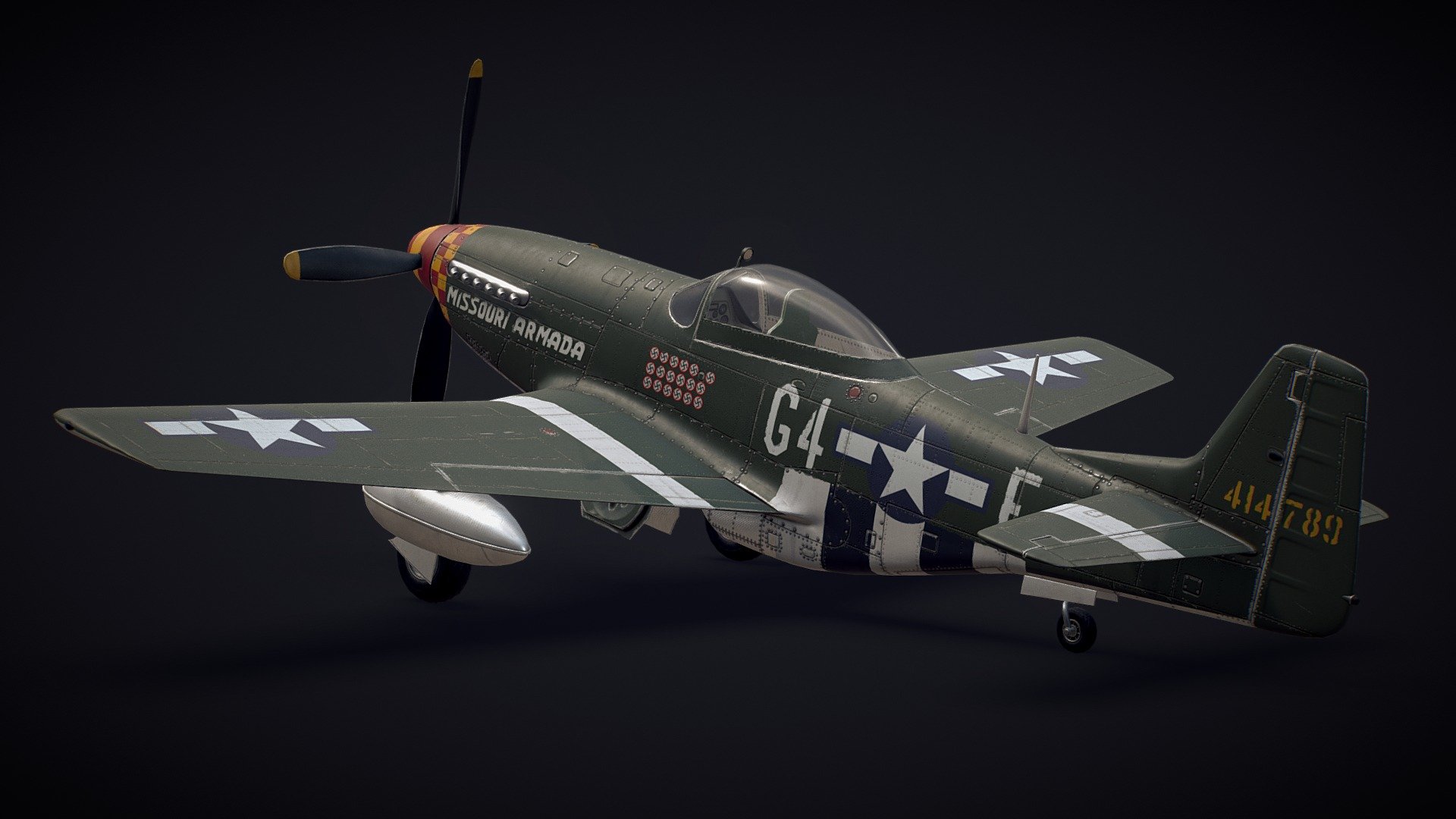 P-51D Mustang Fighter 3d model