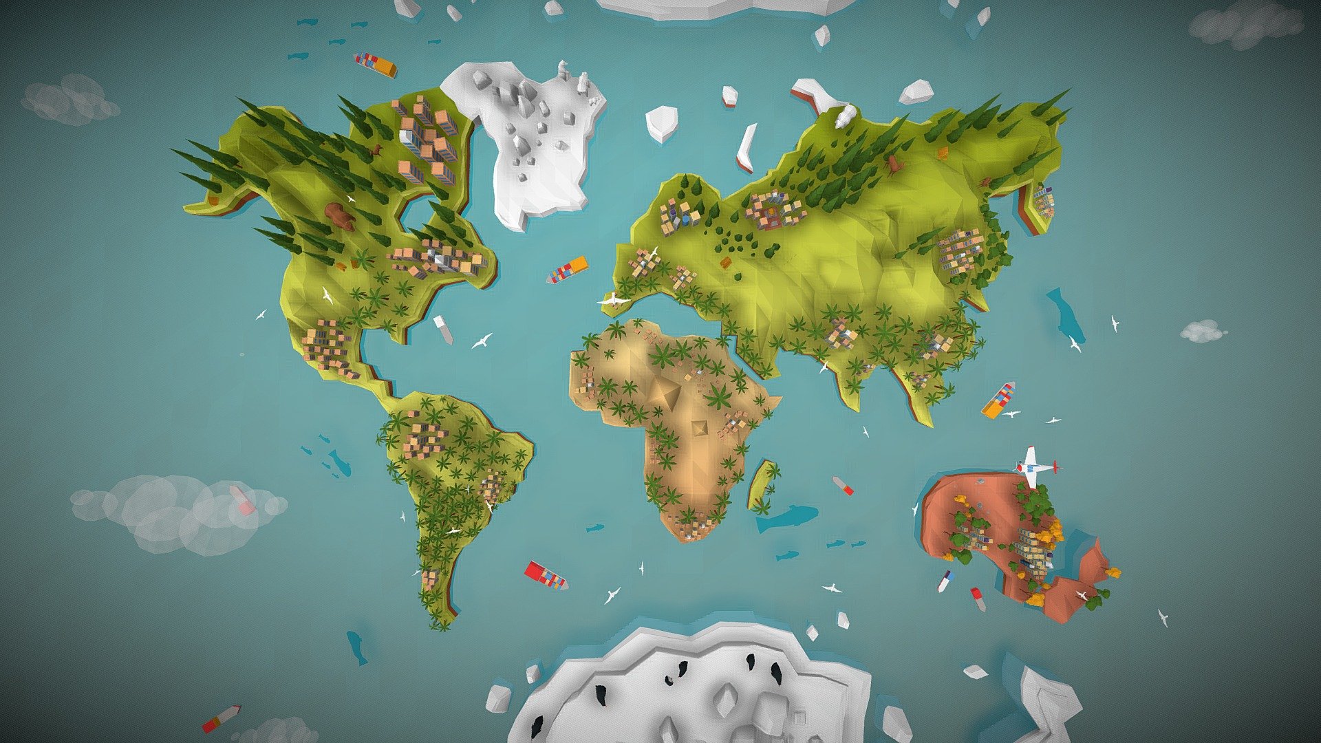 World Map 3d model