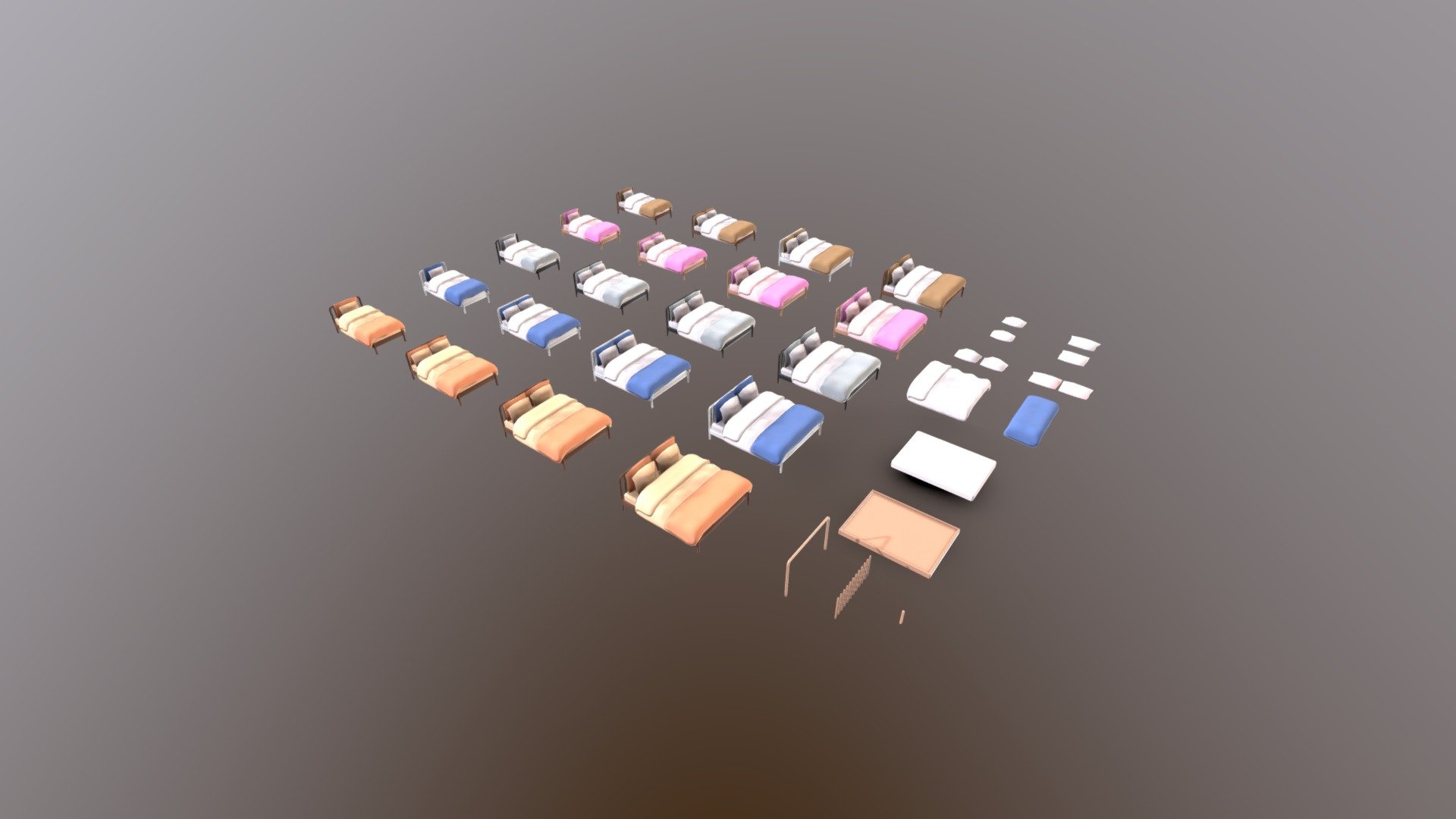 Furniture_Beds_Package 3d model