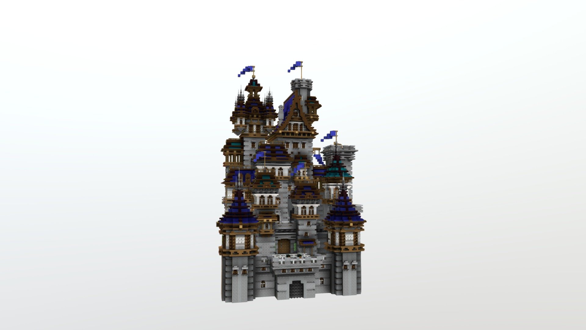 Blue castle 3d model