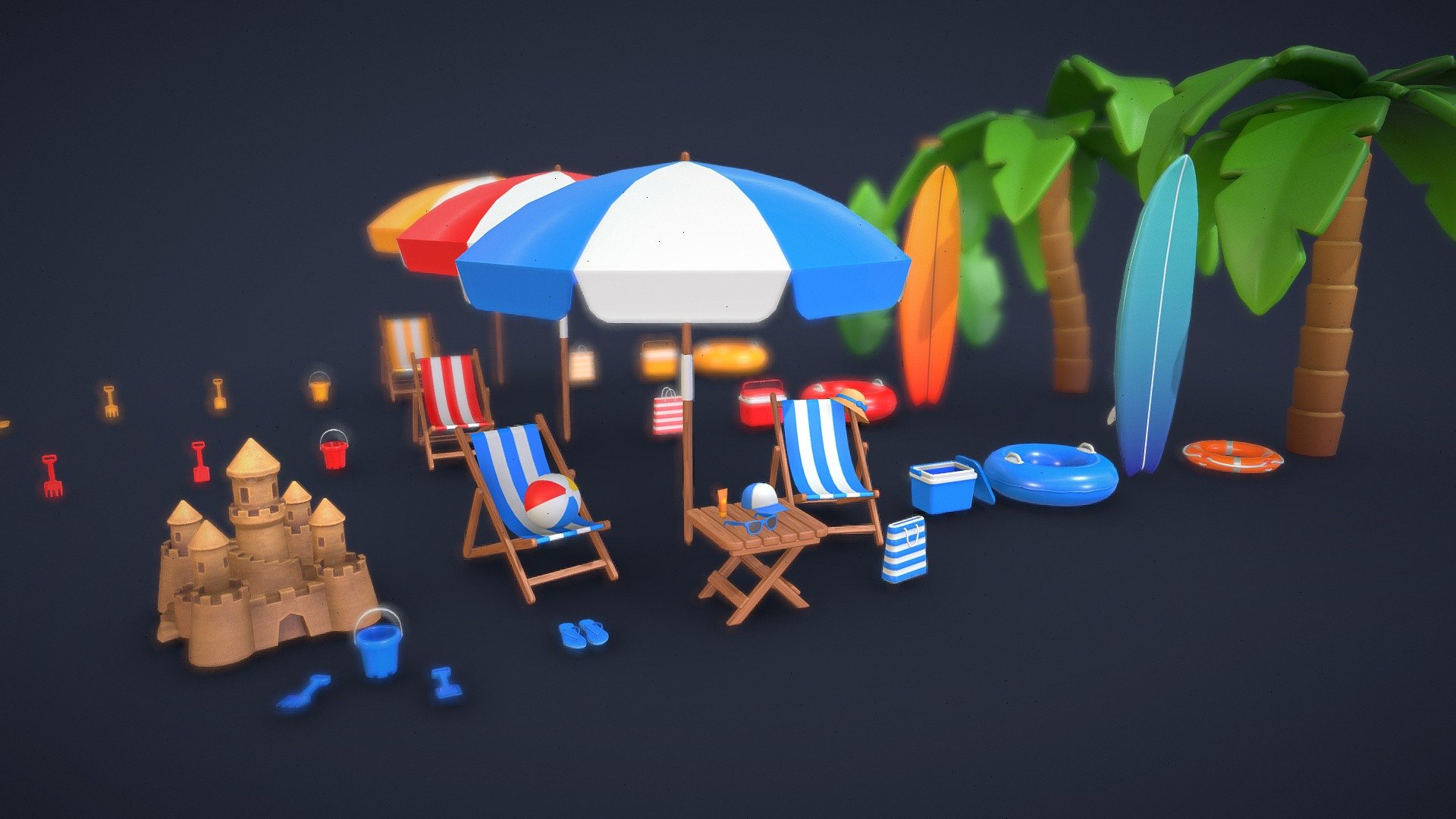 Big Beach Pack 3d model